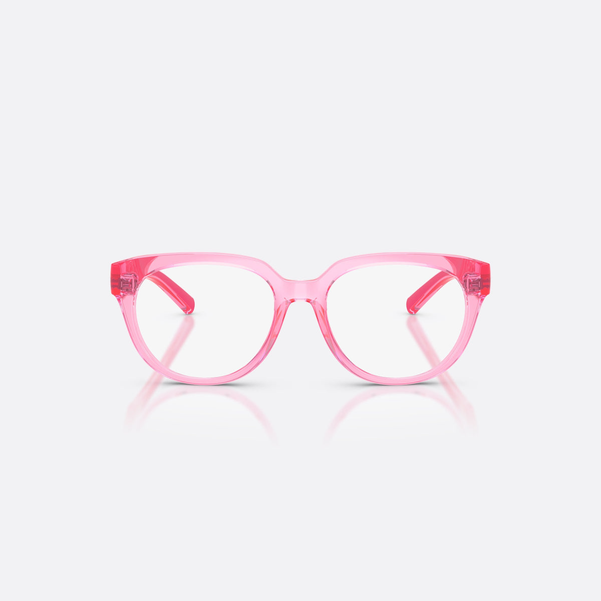 Dolce & Gabbana DX5007 3148 eyeglasses, pink phantos frame for kids, integrated plain bridge, brand lettering on temples, front view