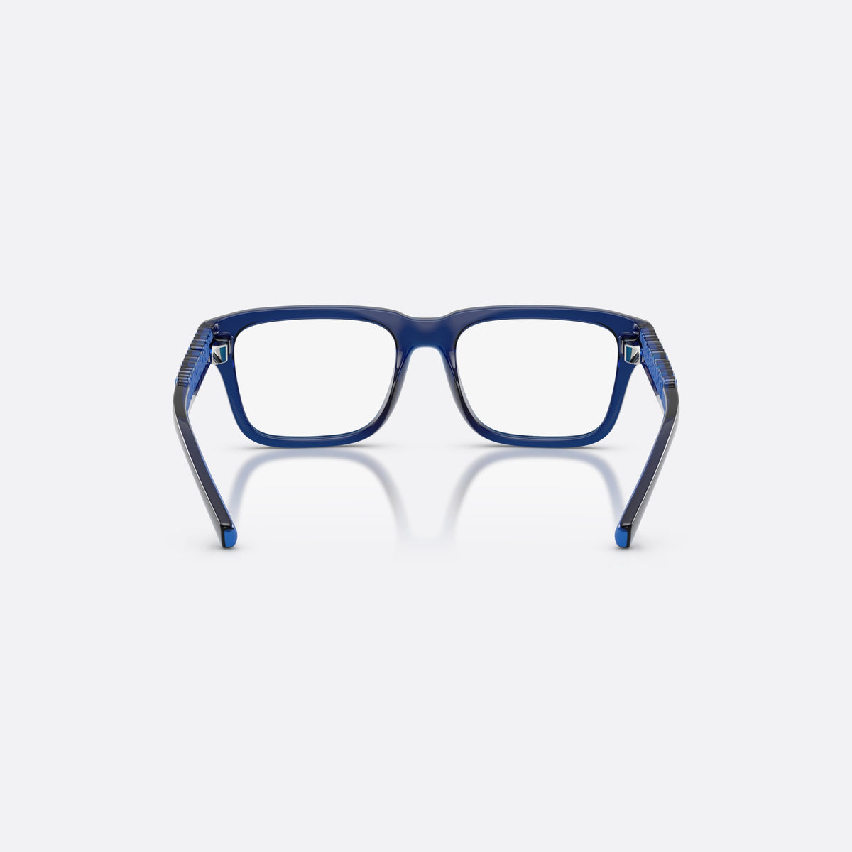 Dolce & Gabbana DX5008 3009 eyeglasses, blue rectangle frame for kids, plain bridge, brand lettering on temples, full-rim frame, back view