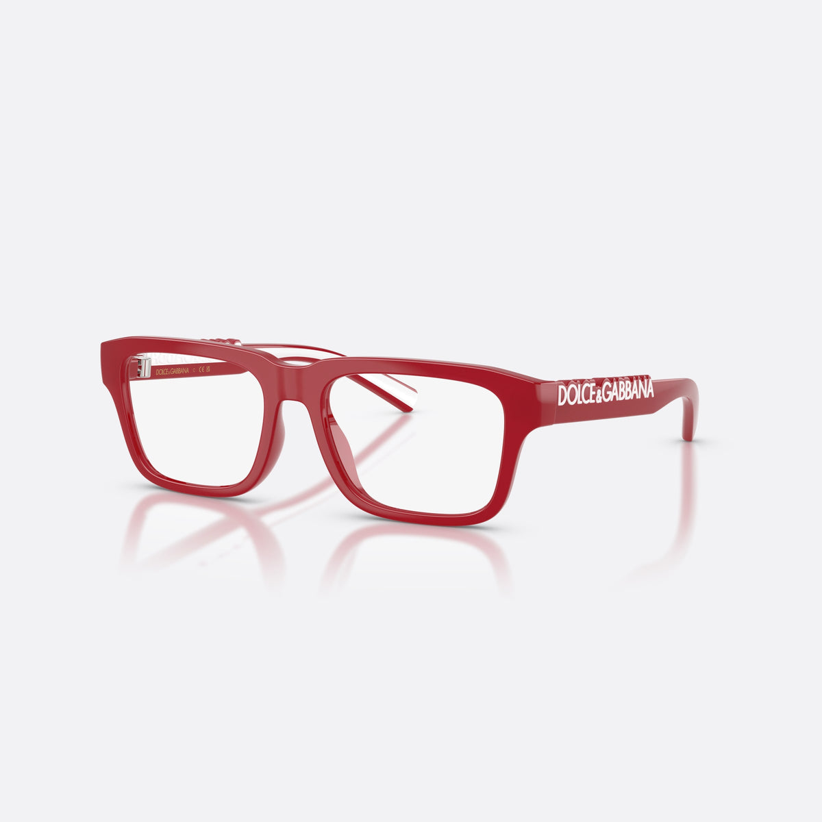 Rame ochelari de vedere Dolce & Gabbana DX5008 3088, rectangulari roșu, pentru copii, punte simplă integrată, litere ale brandului pe brațe