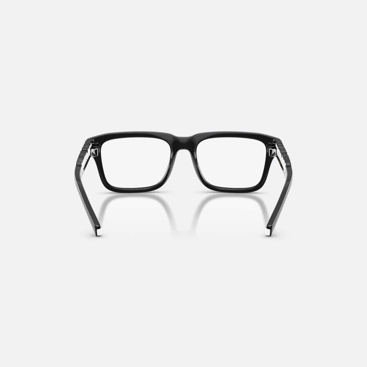 Dolce & Gabbana DX5008 501 eyeglasses, black rectangle frame for kids, plain bridge, brand logo on temple, wide flat temples, back view