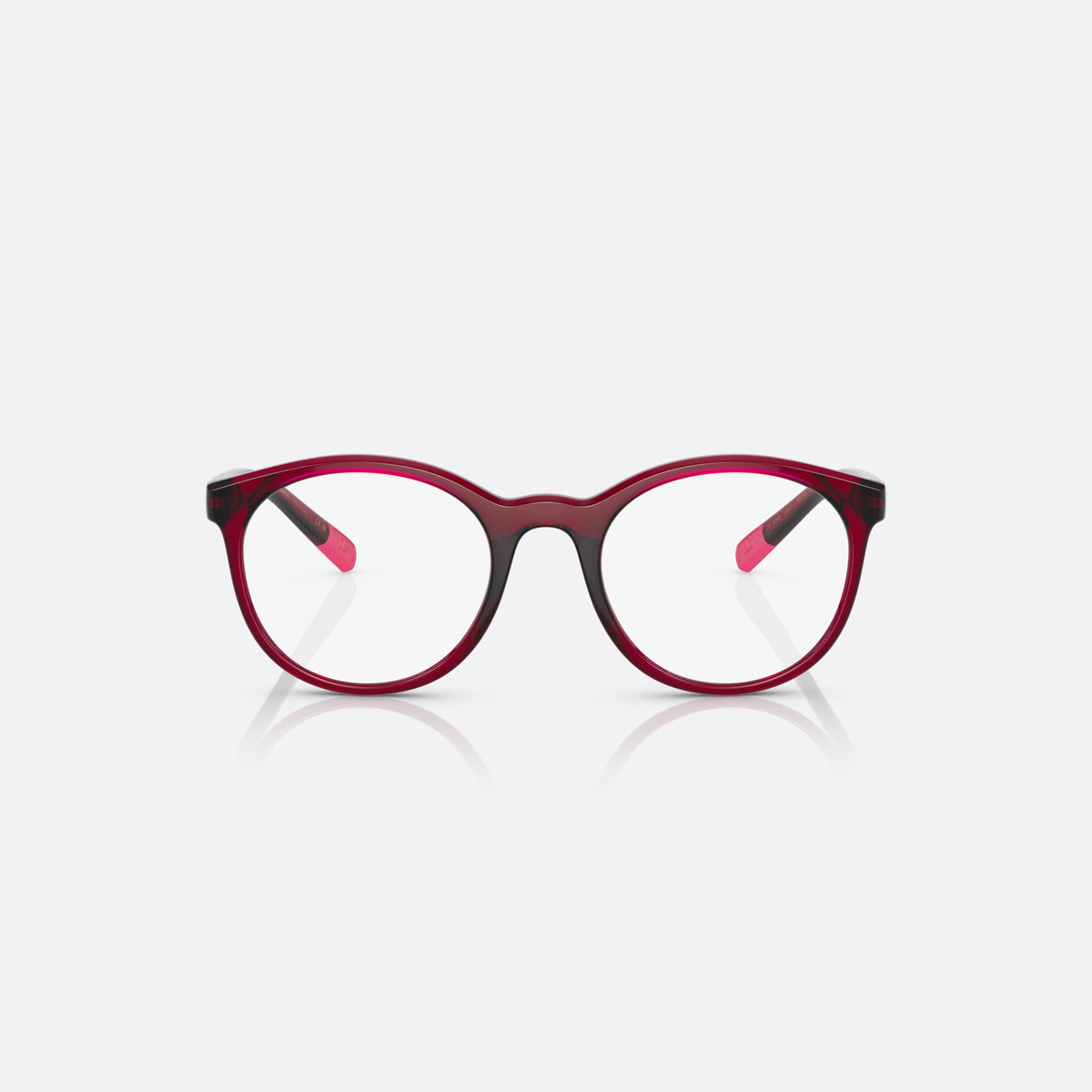Dolce & Gabbana DX5095 1551 eyeglasses, red phantos frame for kids, plain bridge, brand logo on temple, silver-tone hinge, front view