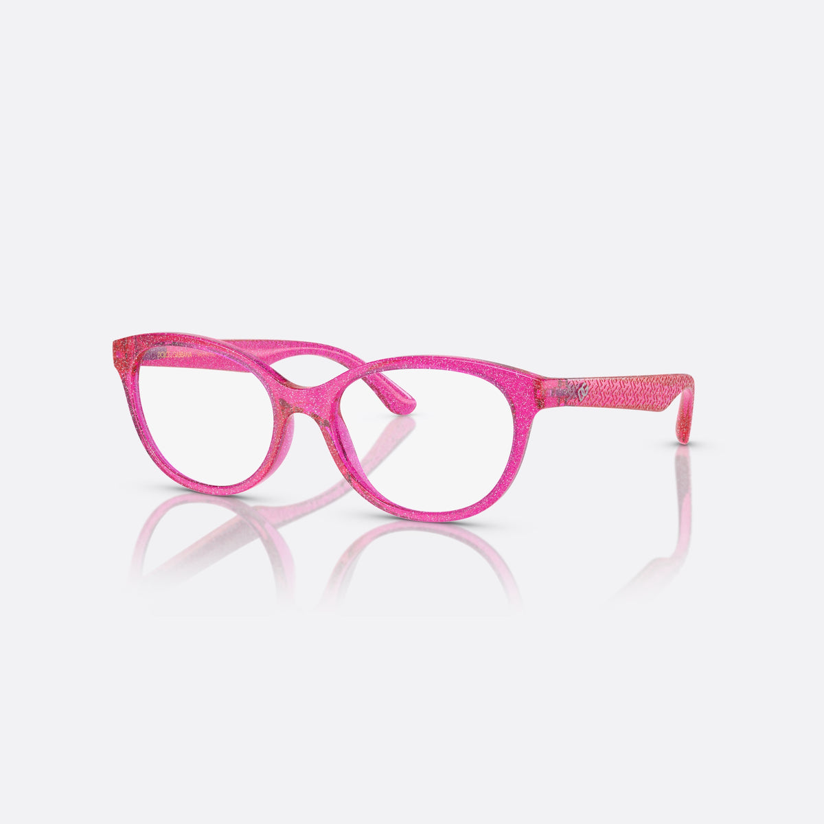 Dolce & Gabbana DX5096 3351 eyeglasses, pink butterfly frame for kids, plain integrated bridge, brand logo on temple