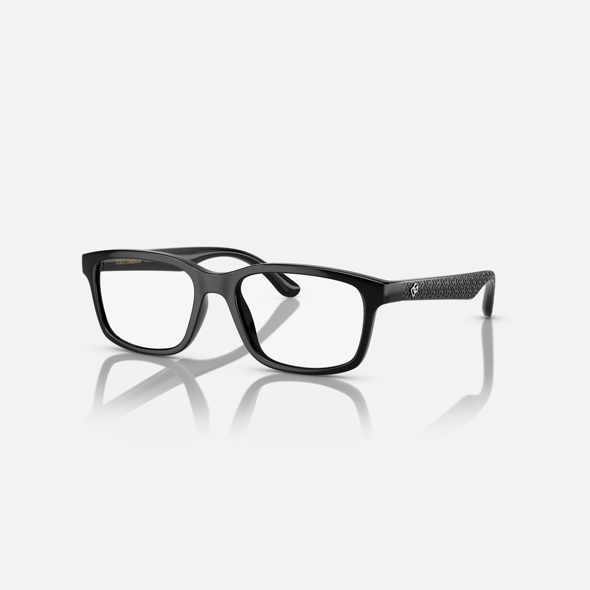 Rame ochelari de vedere Dolce & Gabbana DX5097 501, rectangulari negru, pentru copii, punte simplă tip șa, logo al brandului pe braț