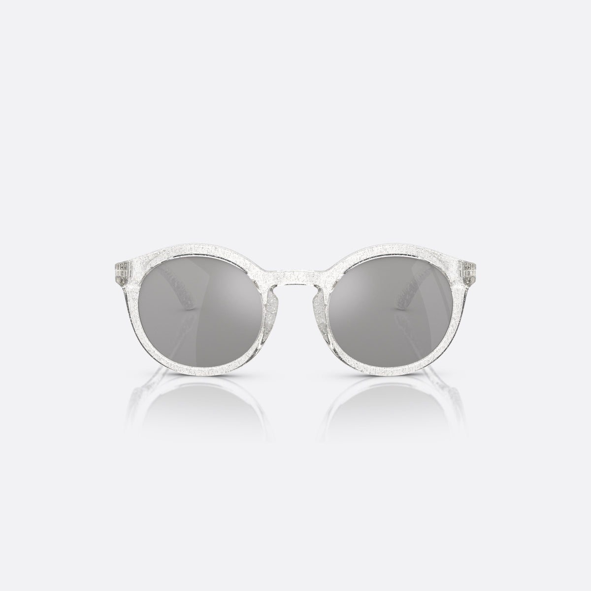 Ochelari de soare Dolce & Gabbana DX6002 31086G, phantos transparent, pentru copii, literele brandului pe brațe, ramă completă, lentile oglindă, vedere din față