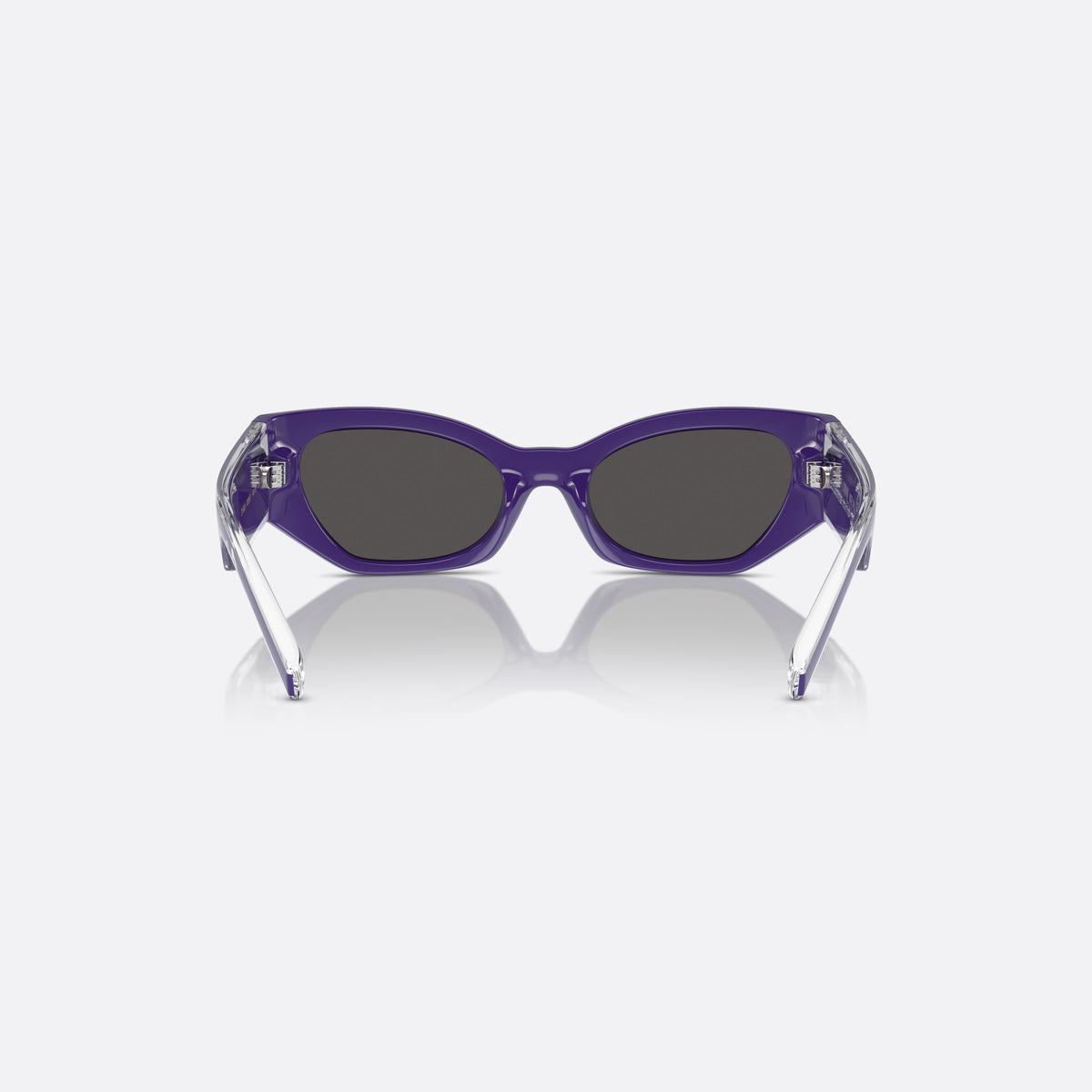 Dolce & Gabbana DX6003 333587 sunglasses, violet cat eye frame for kids, integrated plain bridge, brand lettering on temples, back view