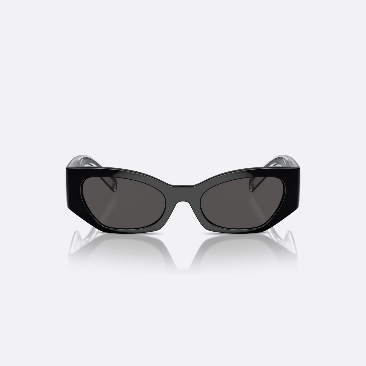 Dolce & Gabbana DX6003 501/87 sunglasses, black cat eye frame for kids, plain integrated bridge, brand lettering on the temples, front view