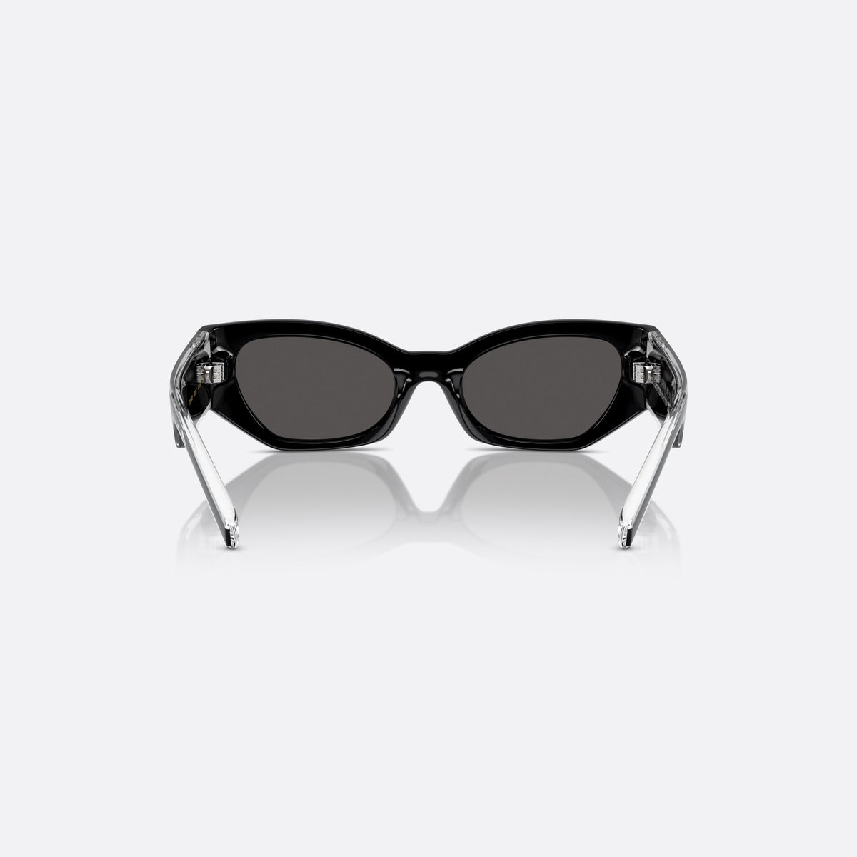 Dolce & Gabbana DX6003 501/87 sunglasses, black cat eye frame for kids, plain integrated bridge, brand lettering on the temples, back view