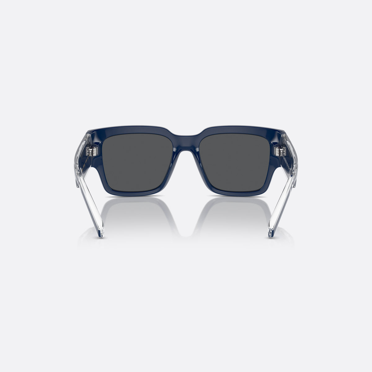 Dolce & Gabbana DX6004 309455 sunglasses, blue square frame for kids, plain bridge, brand lettering on the temples, full-rim frame, back view