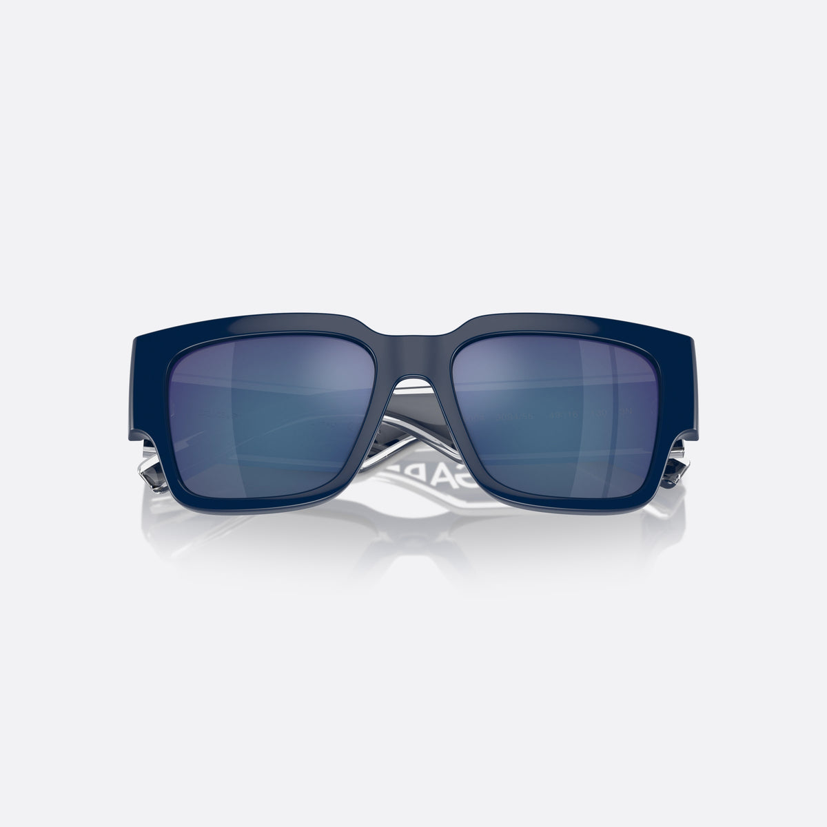 Dolce & Gabbana DX6004 309455 sunglasses, blue square frame for kids, plain bridge, brand lettering on the temples, full-rim frame, folded