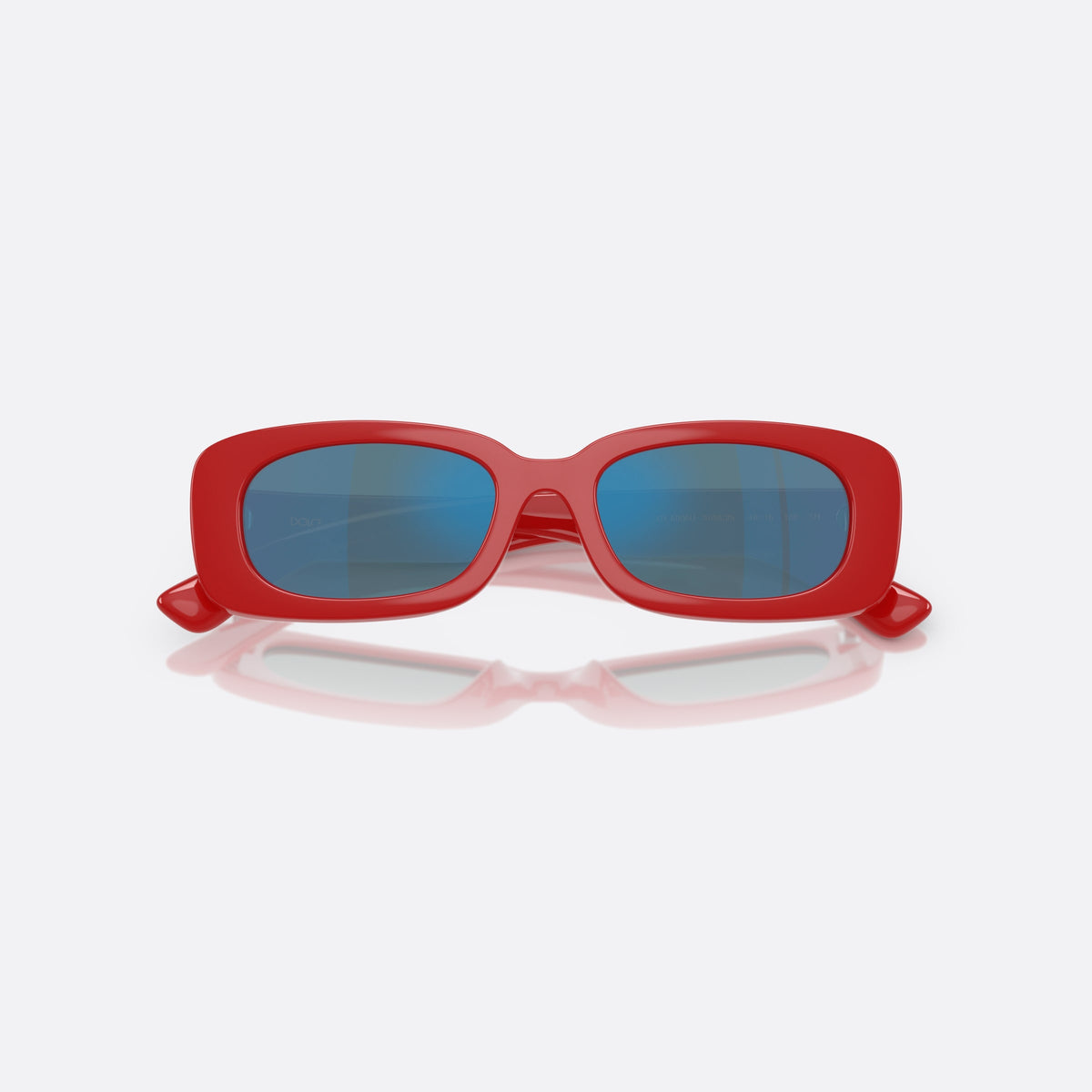 Ochelari de soare Dolce & Gabbana DX6006U 308825, rectangulari roșu, pentru copii, punte simplă, logo al brandului pe brațe, cu brațele pliate