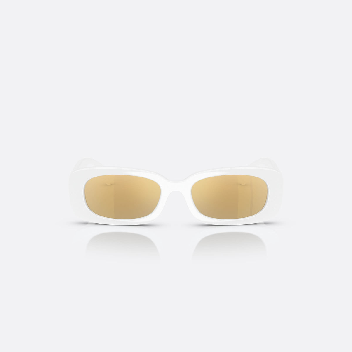Dolce & Gabbana DX6006U 33127P sunglasses, white rectangle frame for kids, plain bridge, brand lettering on temples, full rim, front view