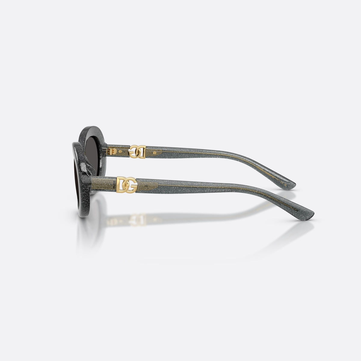 Ochelari de soare Dolce & Gabbana DX6007U 324187, ovali negru, pentru copii, punte simplă, logo al brandului pe braț, ramă completă, vedere laterală