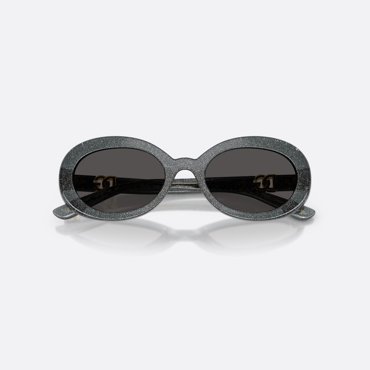 Ochelari de soare Dolce & Gabbana DX6007U 324187, ovali negru, pentru copii, punte simplă, logo al brandului pe braț, ramă completă, cu brațele pliate