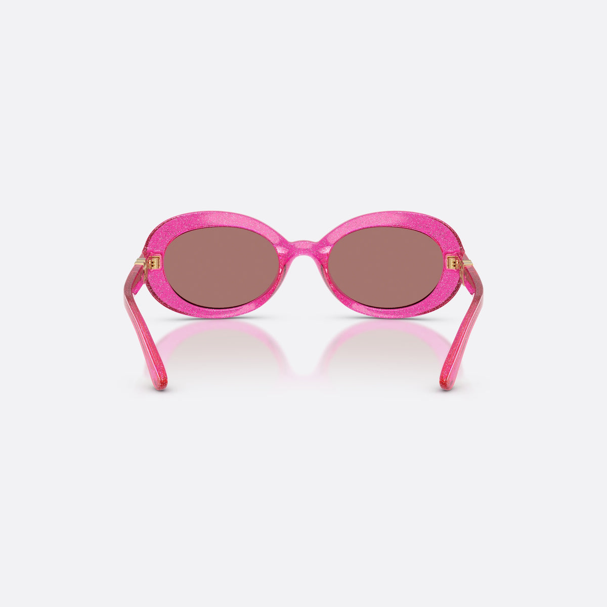 Dolce & Gabbana DX6007U 3351/Z sunglasses, pink oval frame for kids, plain bridge, brand logo on temple, full-rim frame, back view