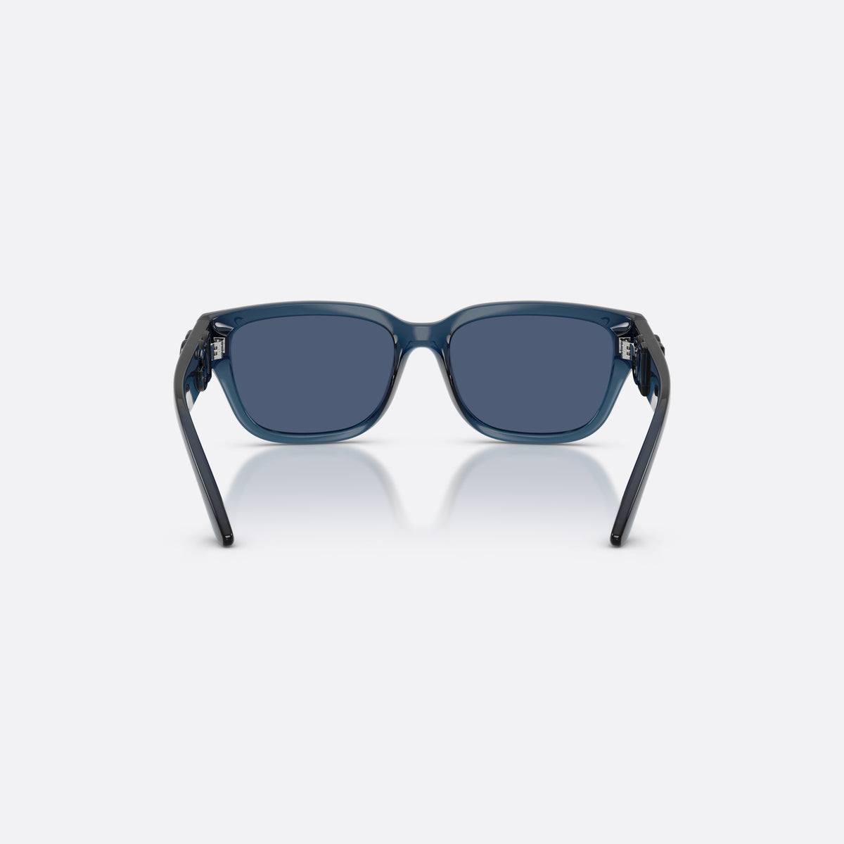 Dolce & Gabbana DX6009 300980 sunglasses, blue rectangle frame for kids, plain bridge, brand logo on temples, wide tapered temples, back view