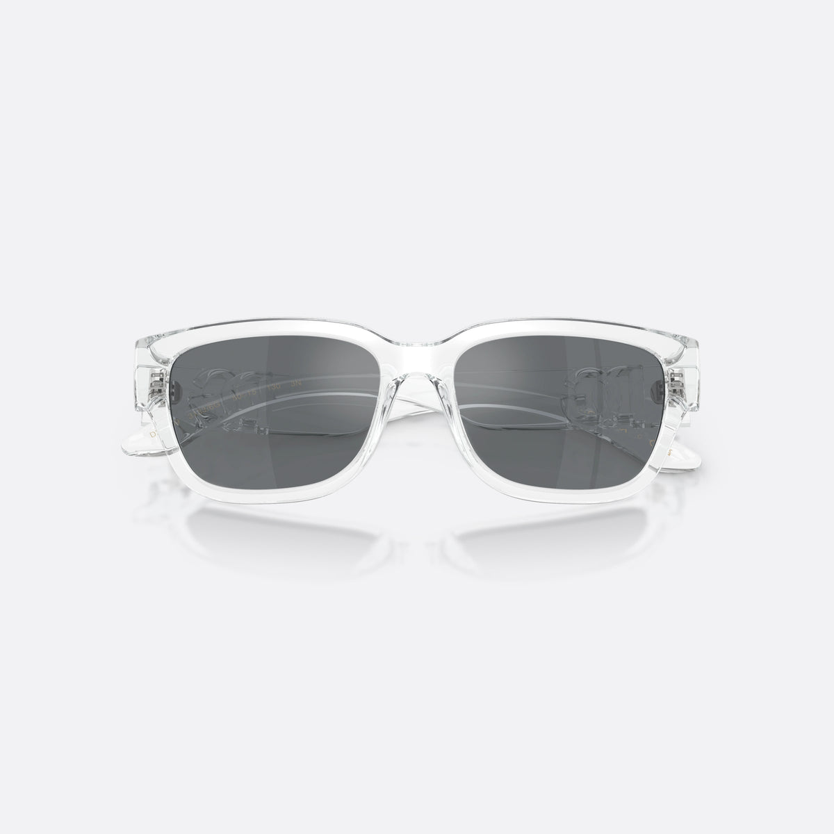 Dolce & Gabbana DX6009 31336G sunglasses, clear rectangle frame for kids, plain bridge, brand logo on temples, wide tapered temples, folded