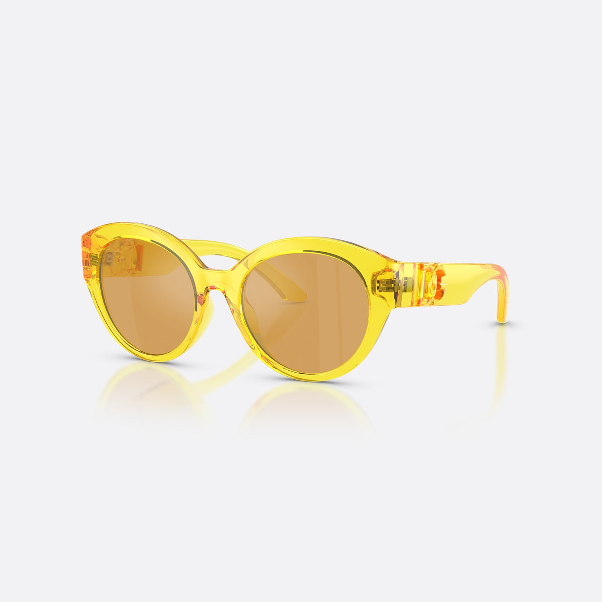 Dolce & Gabbana DX6010 333474 sunglasses, yellow butterfly frame for kids, plain bridge, brand logo on temples, full rim