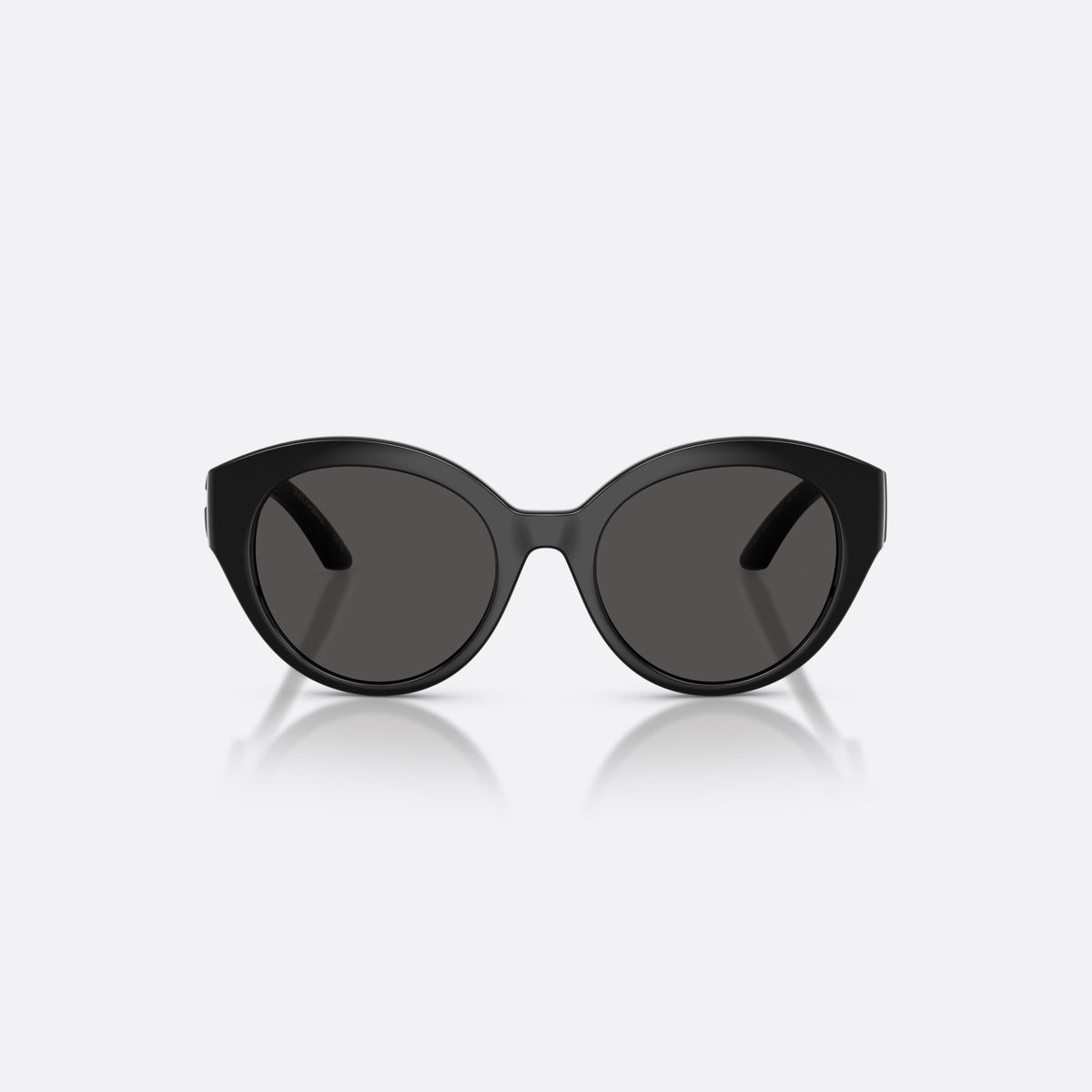 Dolce & Gabbana DX6010 501/87 sunglasses, black butterfly frame for kids, plain bridge, brand logo on temples, wide tapered temples, front view