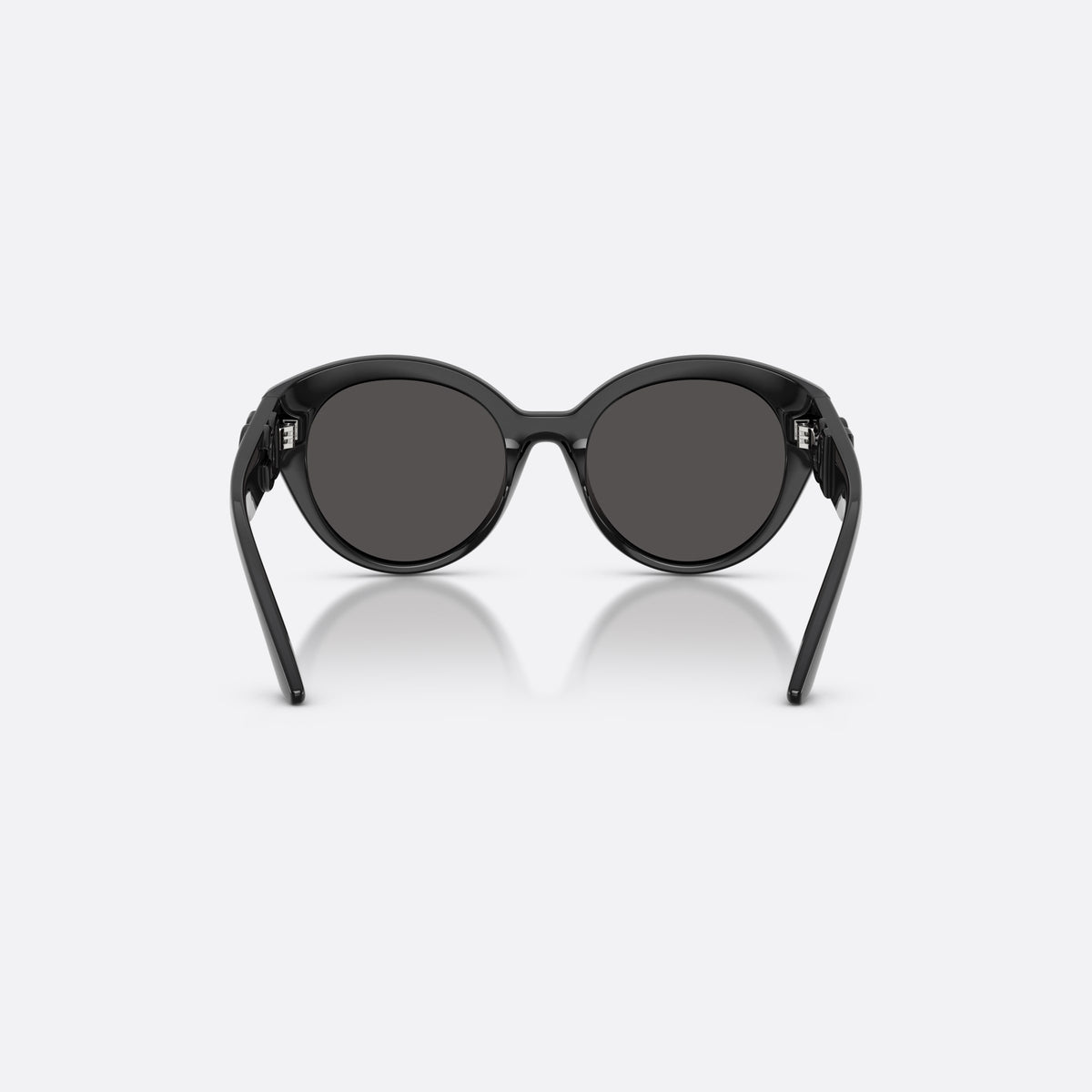 Dolce & Gabbana DX6010 501/87 sunglasses, black butterfly frame for kids, plain bridge, brand logo on temples, wide tapered temples, back view
