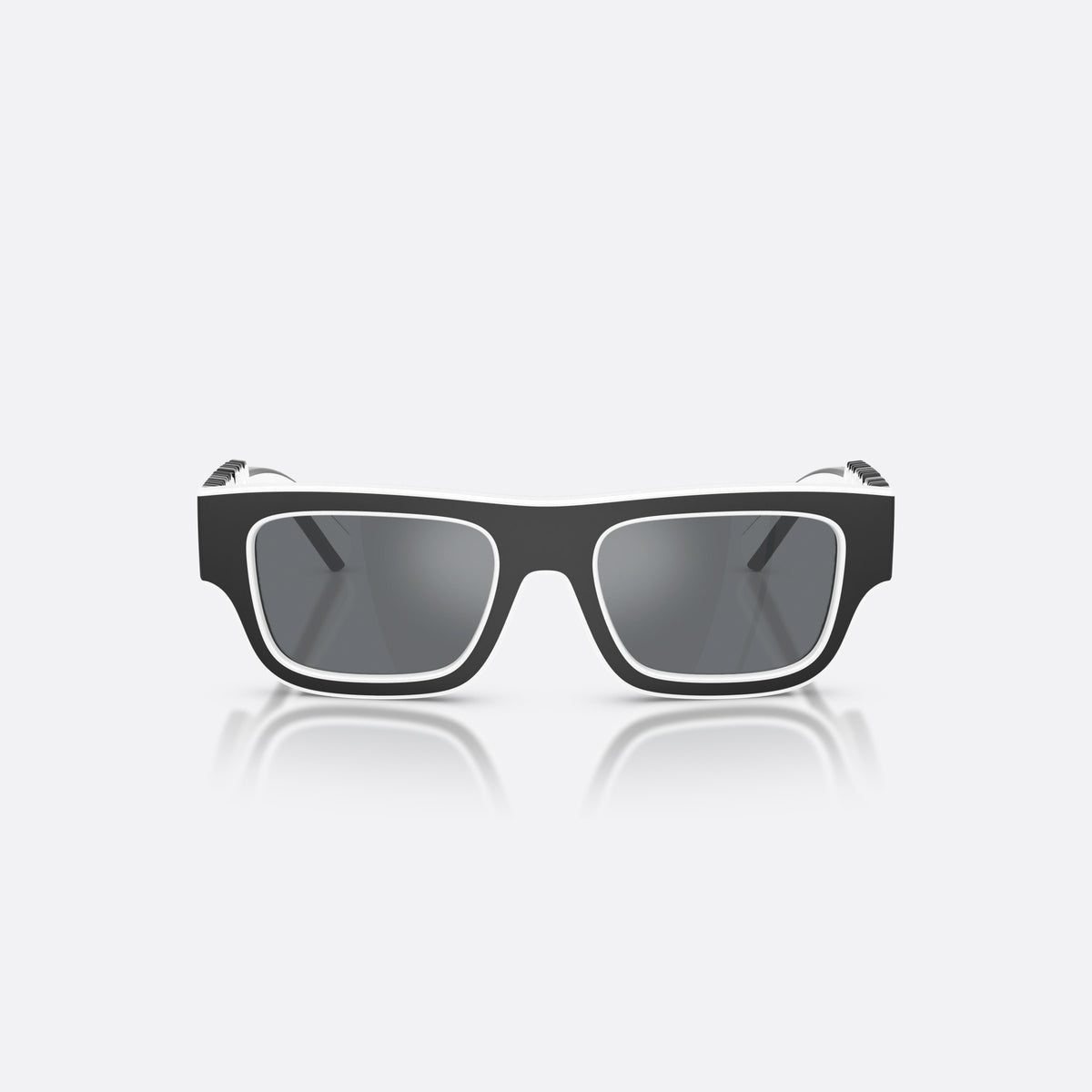 Dolce & Gabbana DX6011 34576G sunglasses, black rectangle frame for kids, plain bridge, brand lettering on temples, full-rim frame, front view