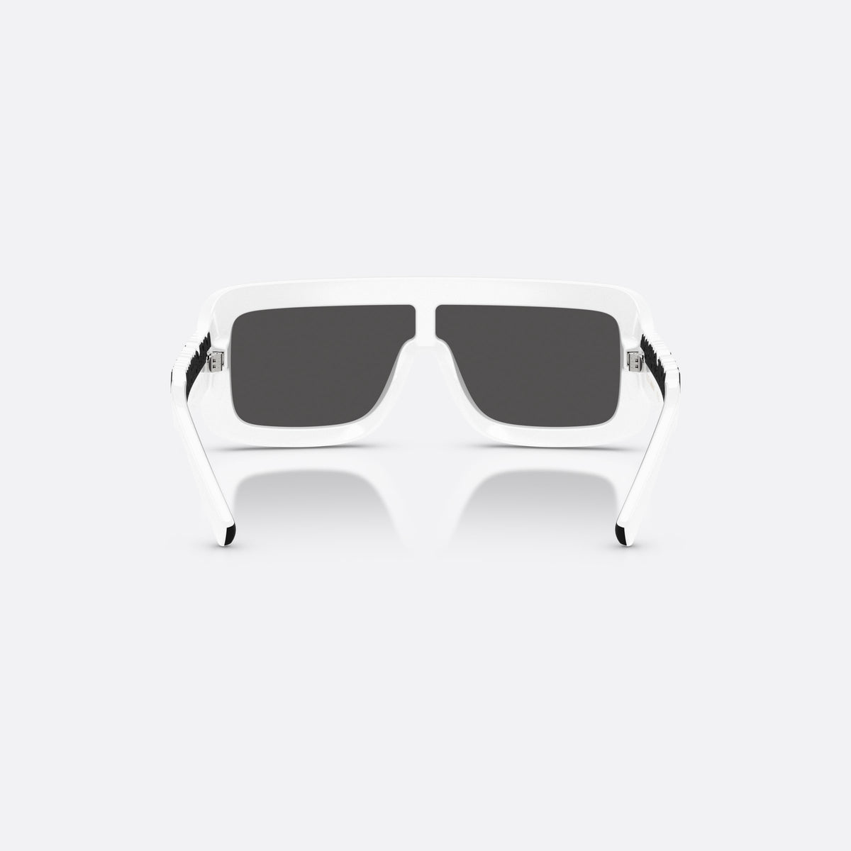 Dolce & Gabbana DX6013 331287 sunglasses, white rectangle frame for kids, integrated plain bridge, brand lettering on temples, back view