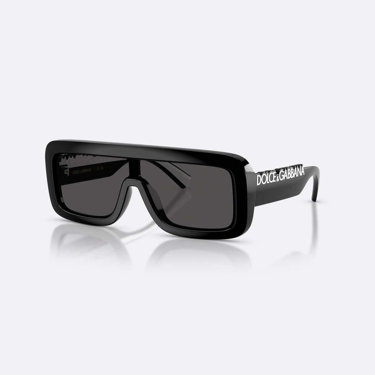 Ochelari de soare Dolce & Gabbana DX6013 501/87, rectangulari negru, pentru copii, punte integrată simplă, literele brandului pe brațe