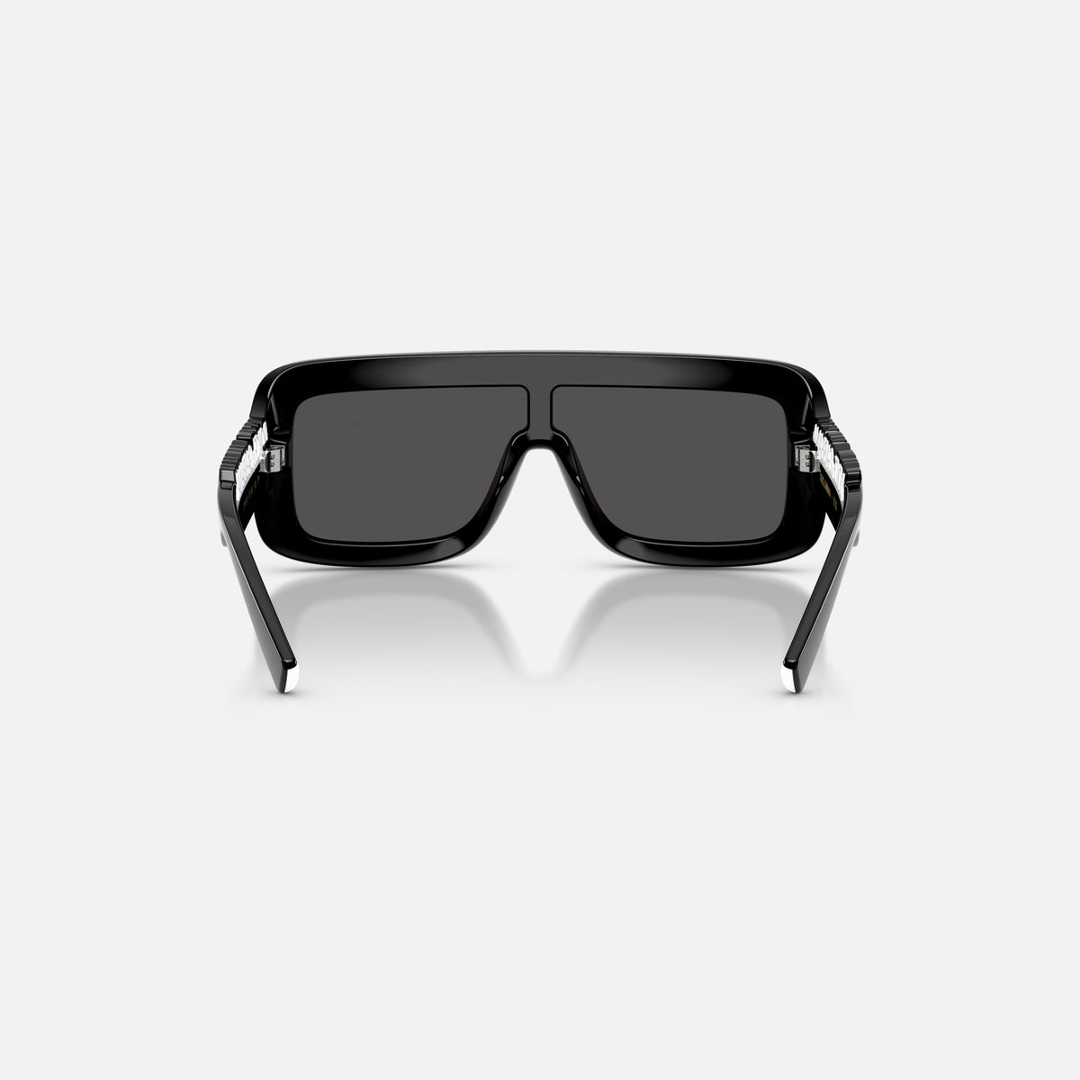 Ochelari de soare Dolce & Gabbana DX6013 501/87, rectangulari negru, pentru copii, punte integrată simplă, literele brandului pe brațe, vedere din spate
