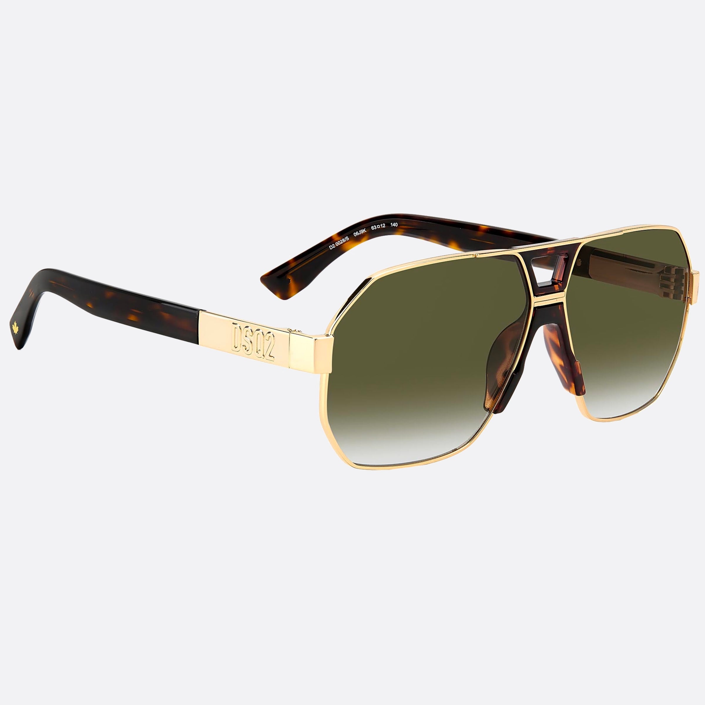 Dsquared2 63mm 06j Gold Geometric Men Sunglasses - Detail View