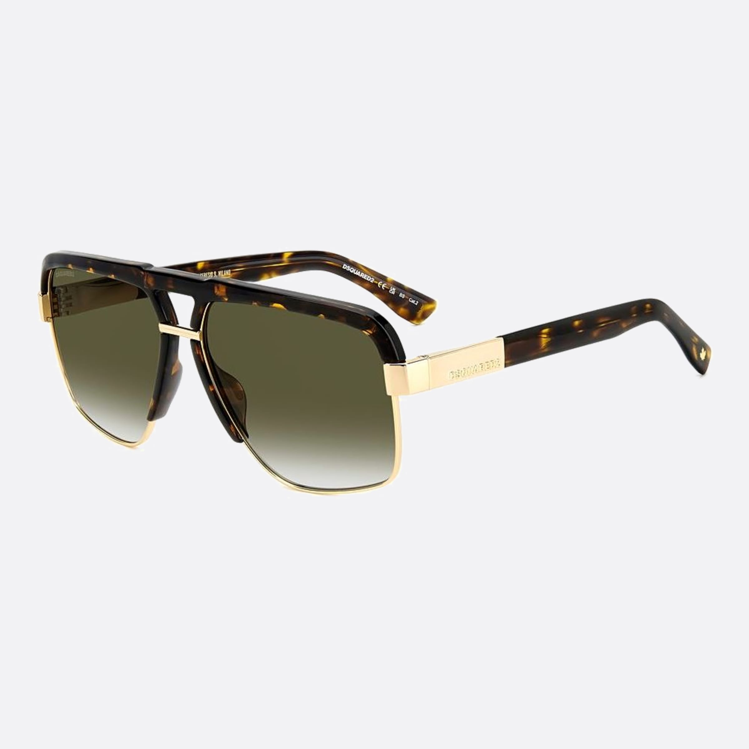 Dsquared2 61mm 2ik Havana Squared Men Sunglasses - Side View