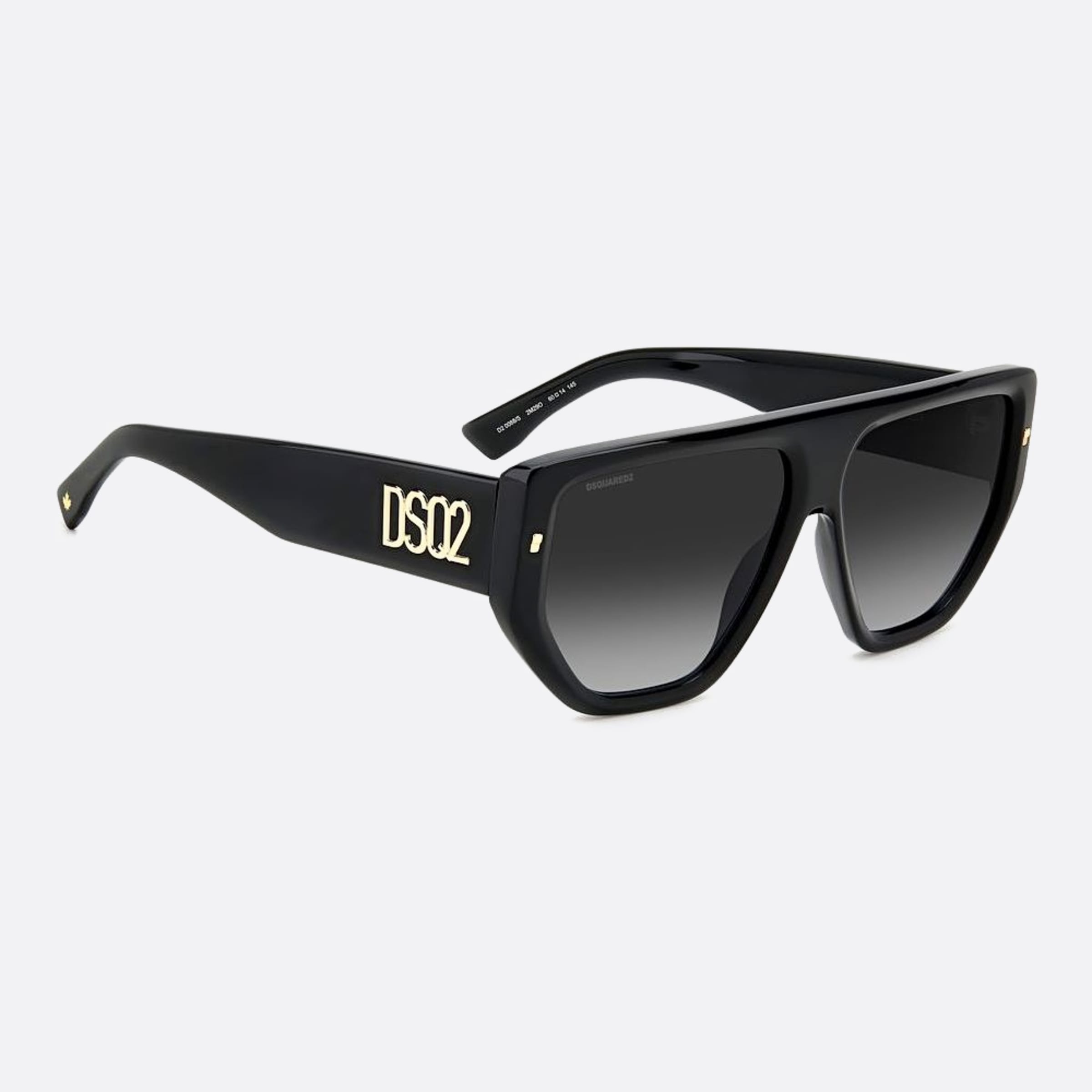Dsquared2 60mm 2m2 Black Squared Men Sunglasses - Detail View