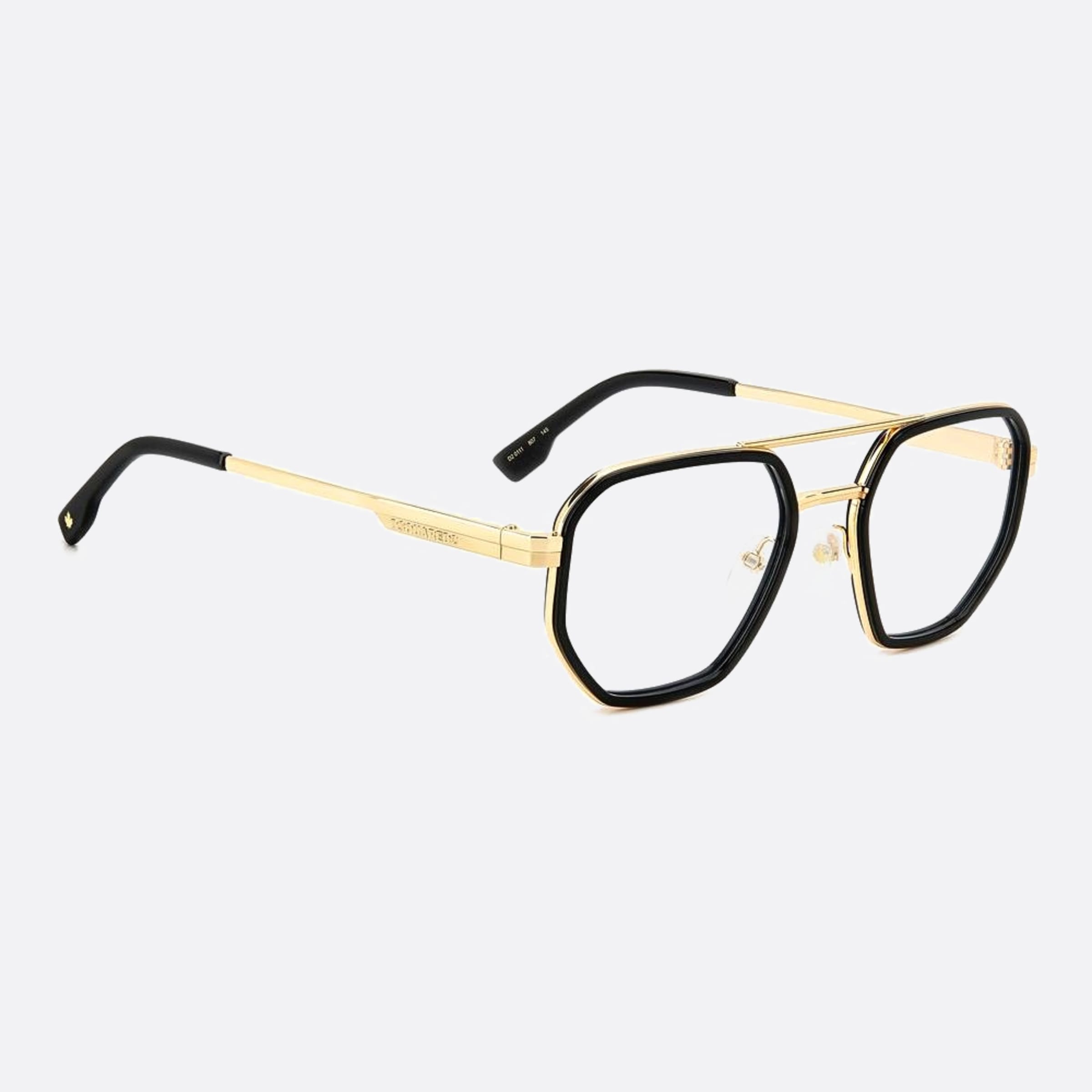 Dsquared2 52mm Black Geometric Men Eyeglasses - Detail View