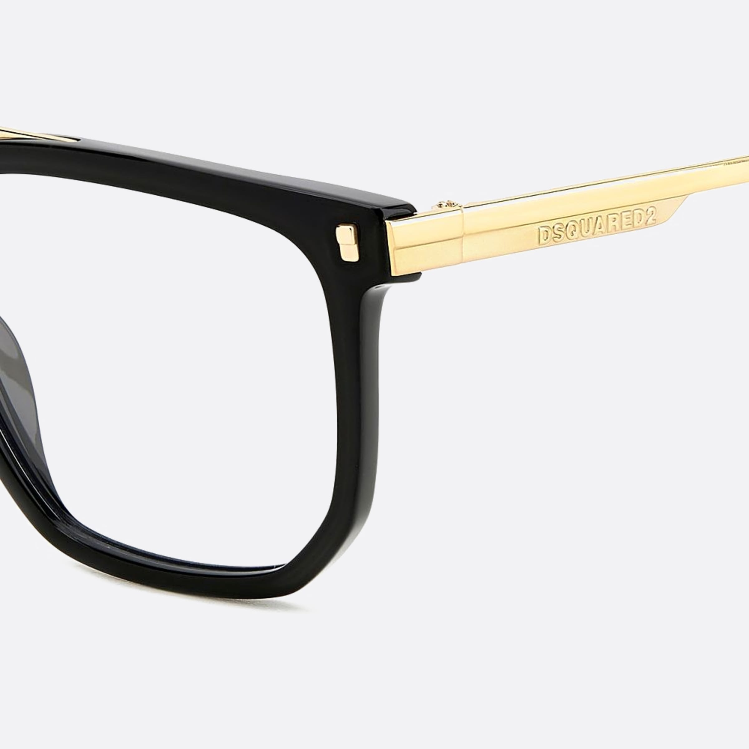 Dsquared2 54mm Black Geometric Men Eyeglasses - Detail View