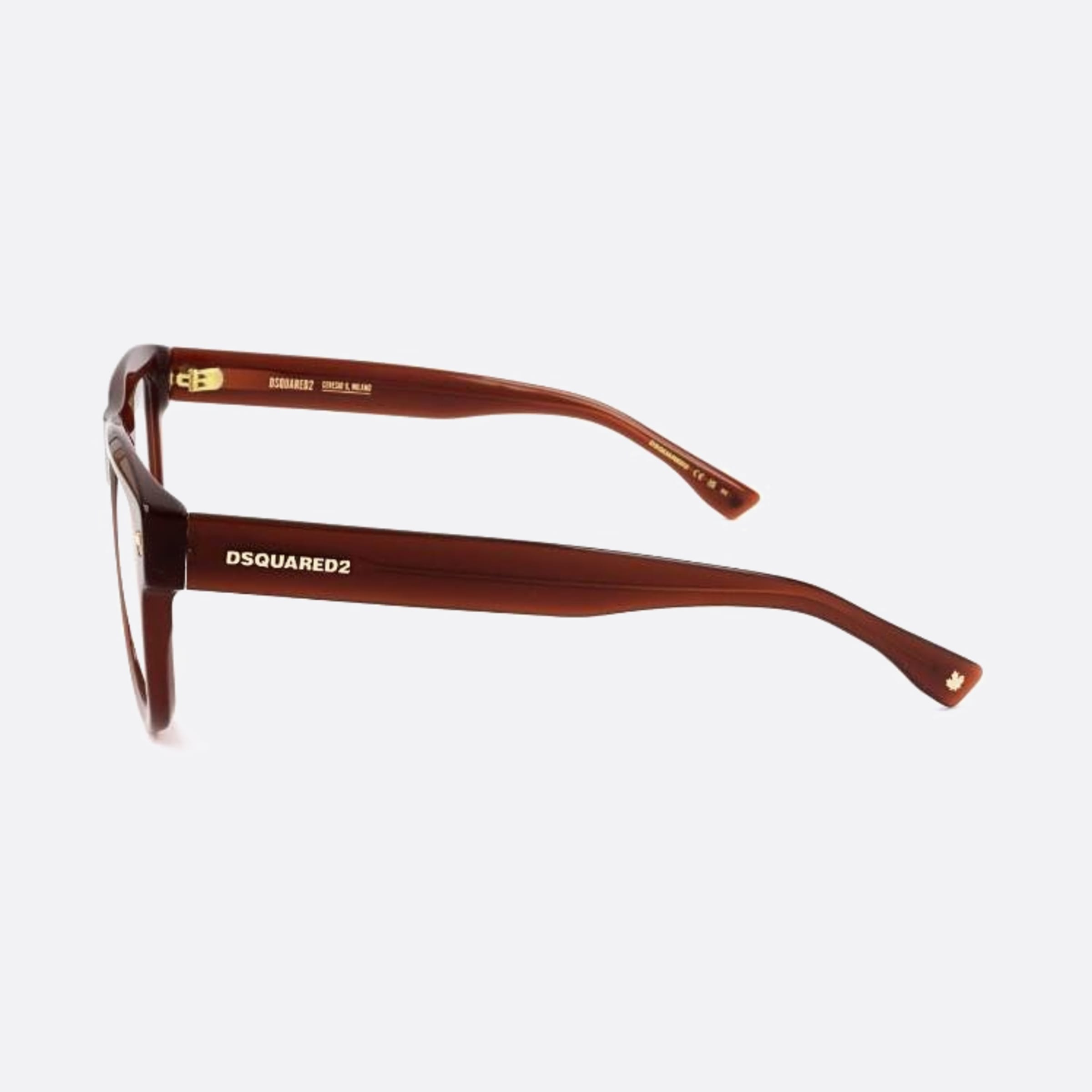 Dsquared2 53mm 09q Brown Squared Men Eyeglasses - Detail View