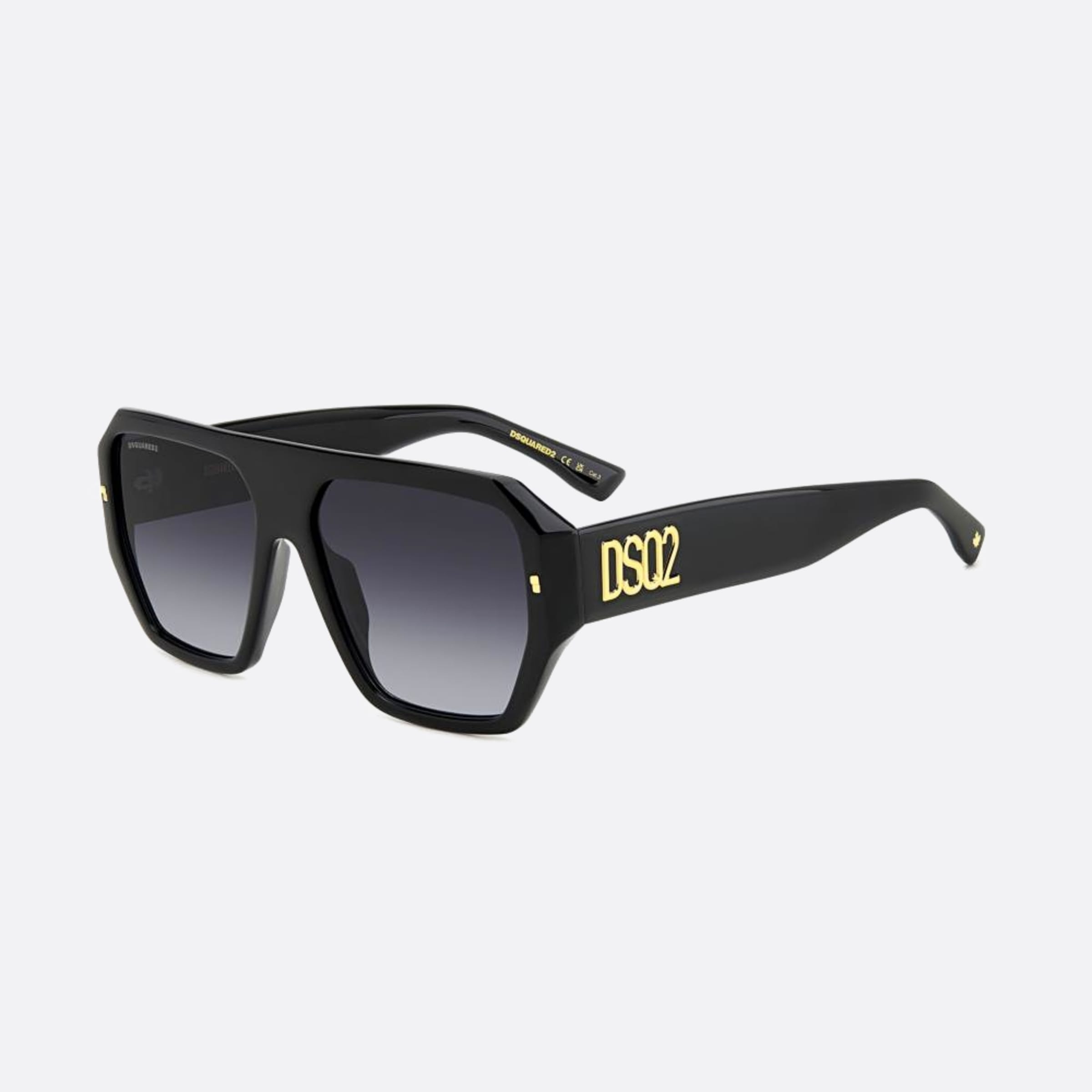 Dsquared2 58mm Black Squared Men Sunglasses - Side View