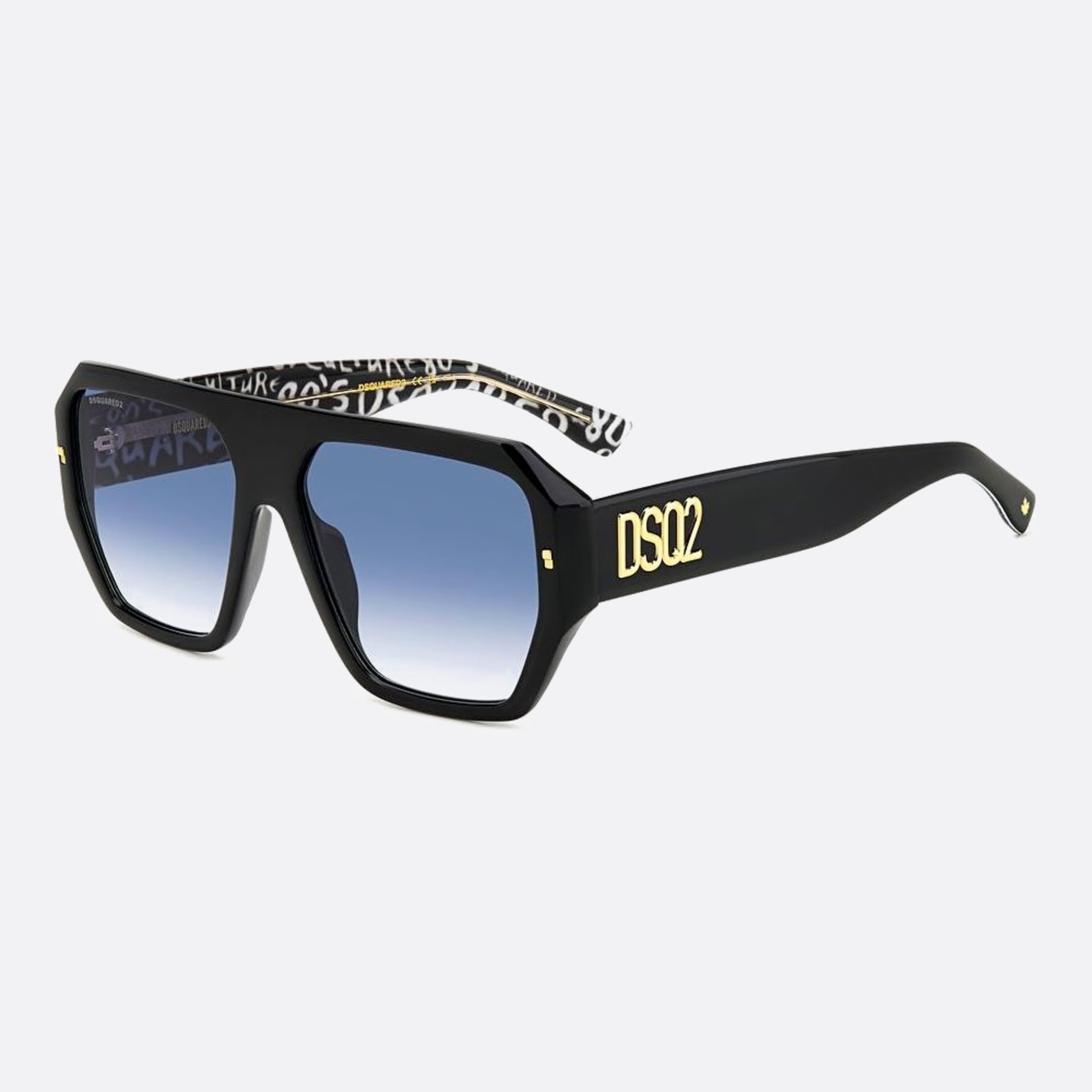 Dsquared2 58mm Tay Black Squared Men Sunglasses - Side View