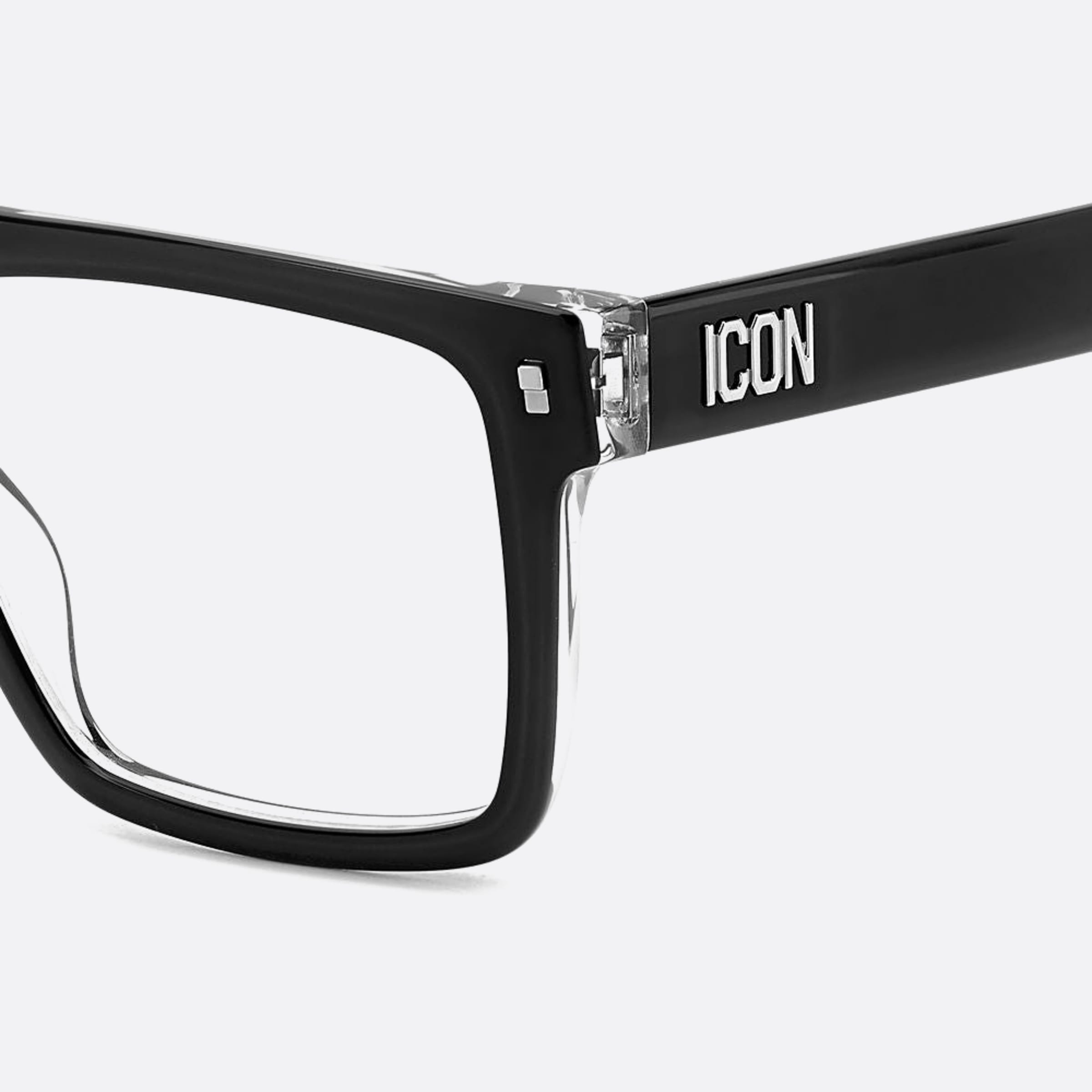 Dsquared2 54mm Icon 7c5 Black Geometric Men Eyeglasses - Additional Angle