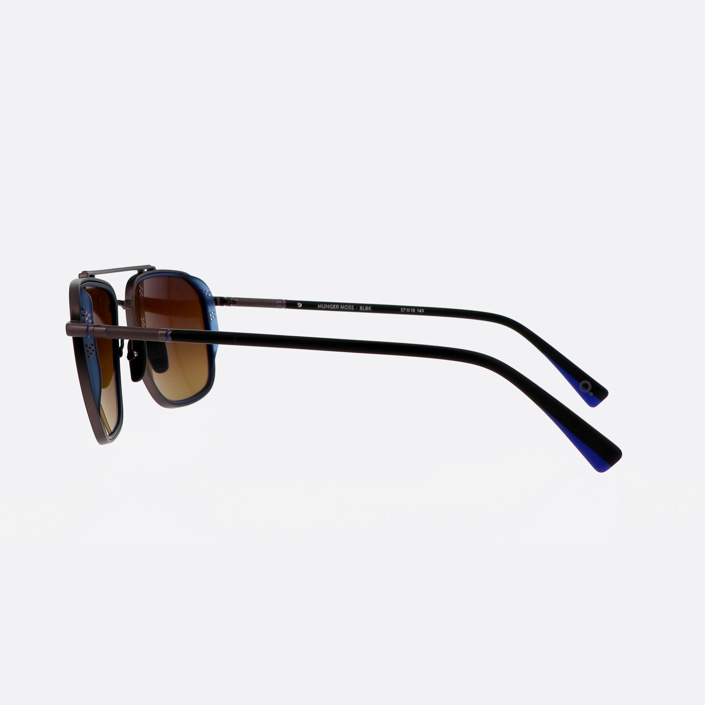 Etnia 57mm Barcelona 7munger Blbk Black Square Polarized Men Sunglasses - Detail View