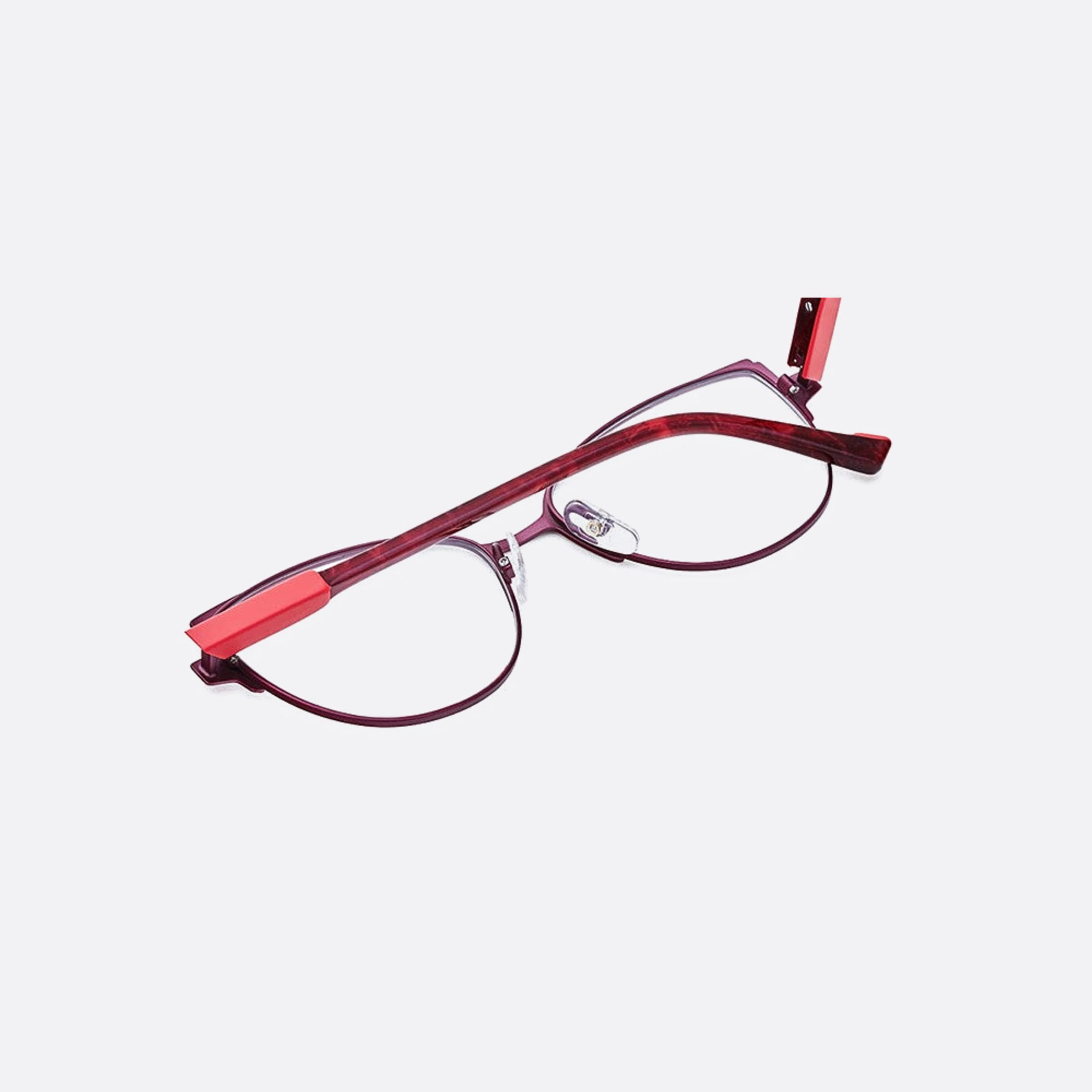 Etnia 53mm Barcelona Amalia 54o Bxco Red Cat Eye Unisex Eyeglasses - Detail View