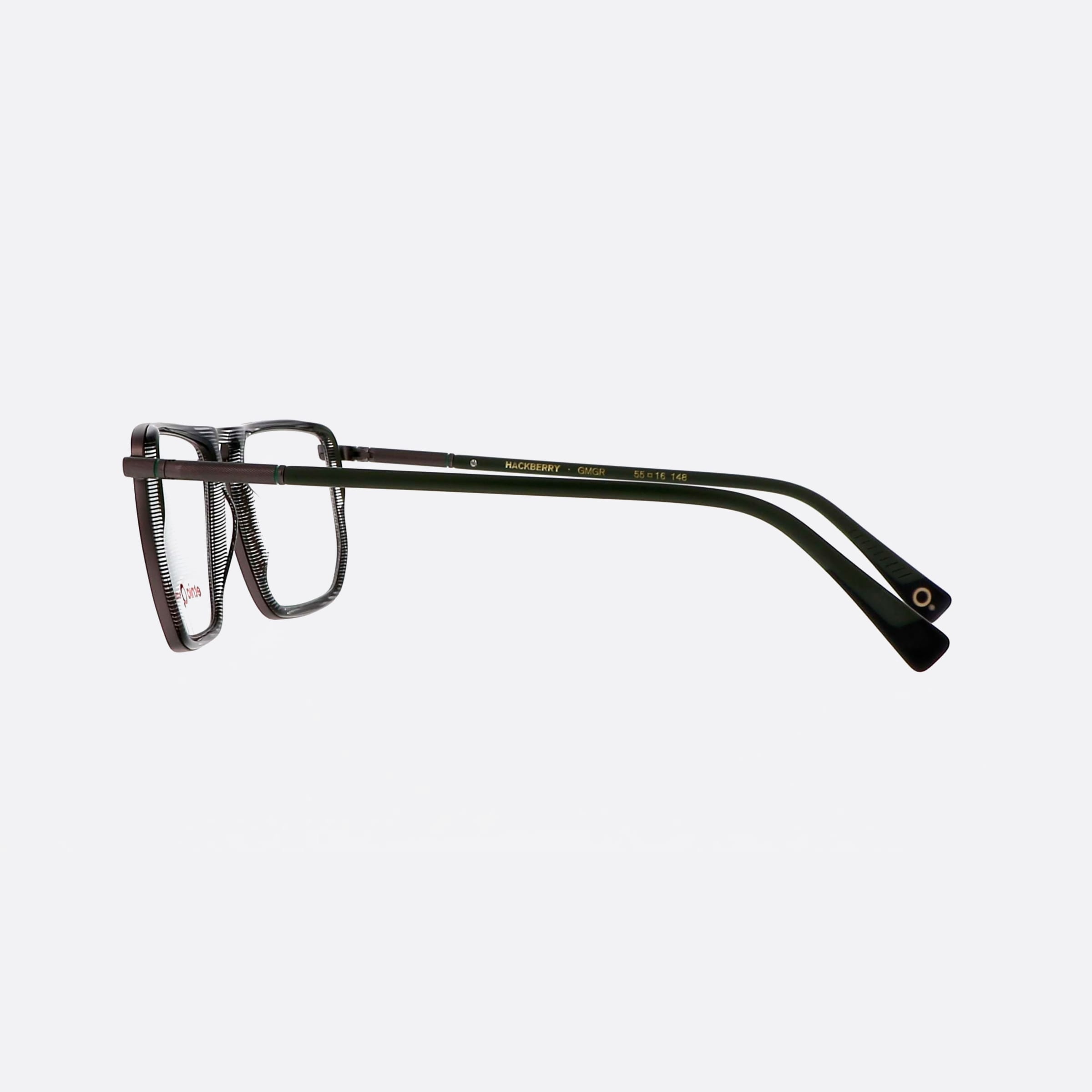 Etnia 55mm Barcelona Hackberry 7hackbe Gmgr Grey Rectangle Men Eyeglasses - Detail View