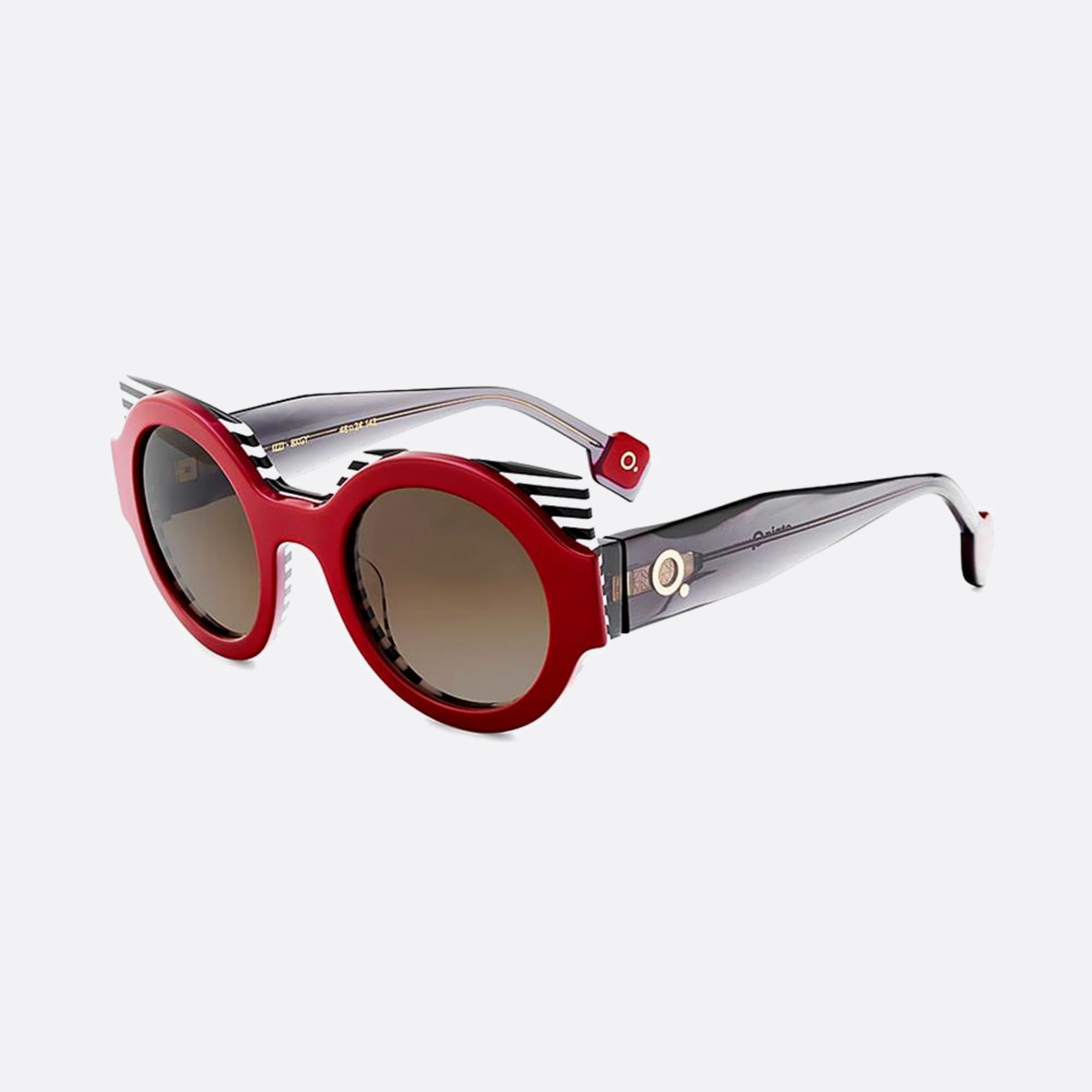 Etnia 47mm Barcelona Izzi Bxgy Red Round Unisex Sunglasses - Side View