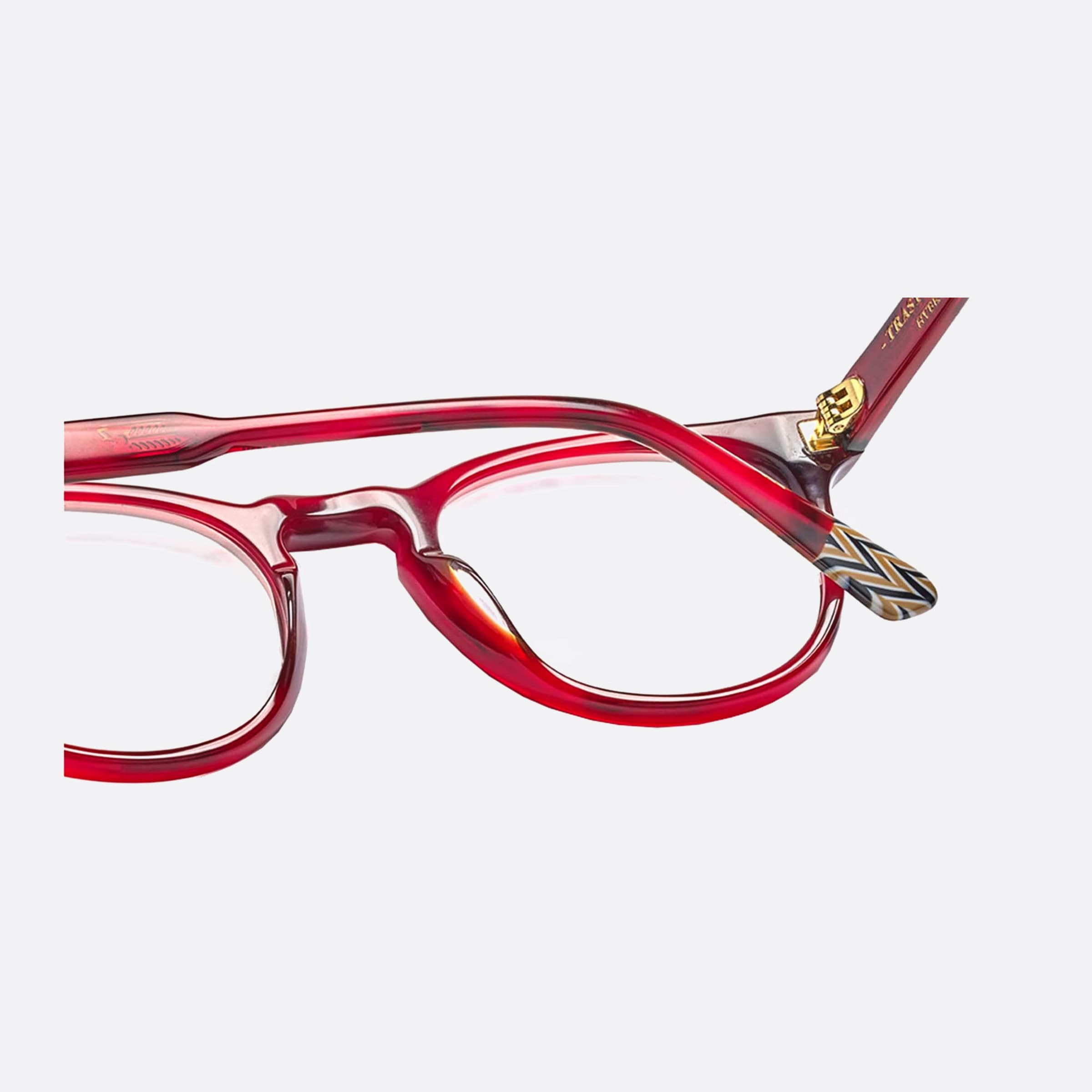 Etnia 50mm Barcelona Trastevere Hvbk Red Round Unisex Eyeglasses - Detail View