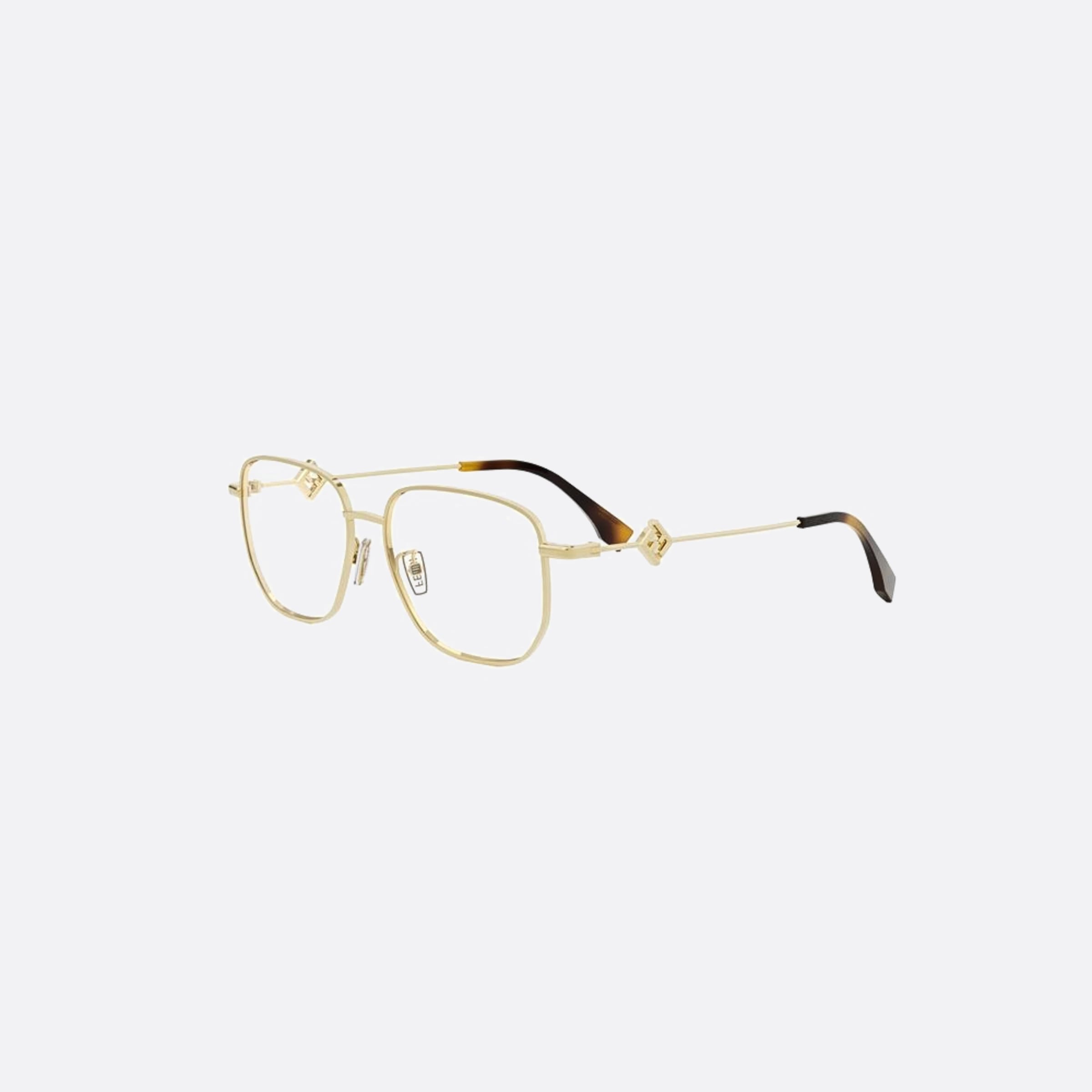 Fendi 54mm Fe50111f Gold Visor Unisex Eyeglasses - Side View