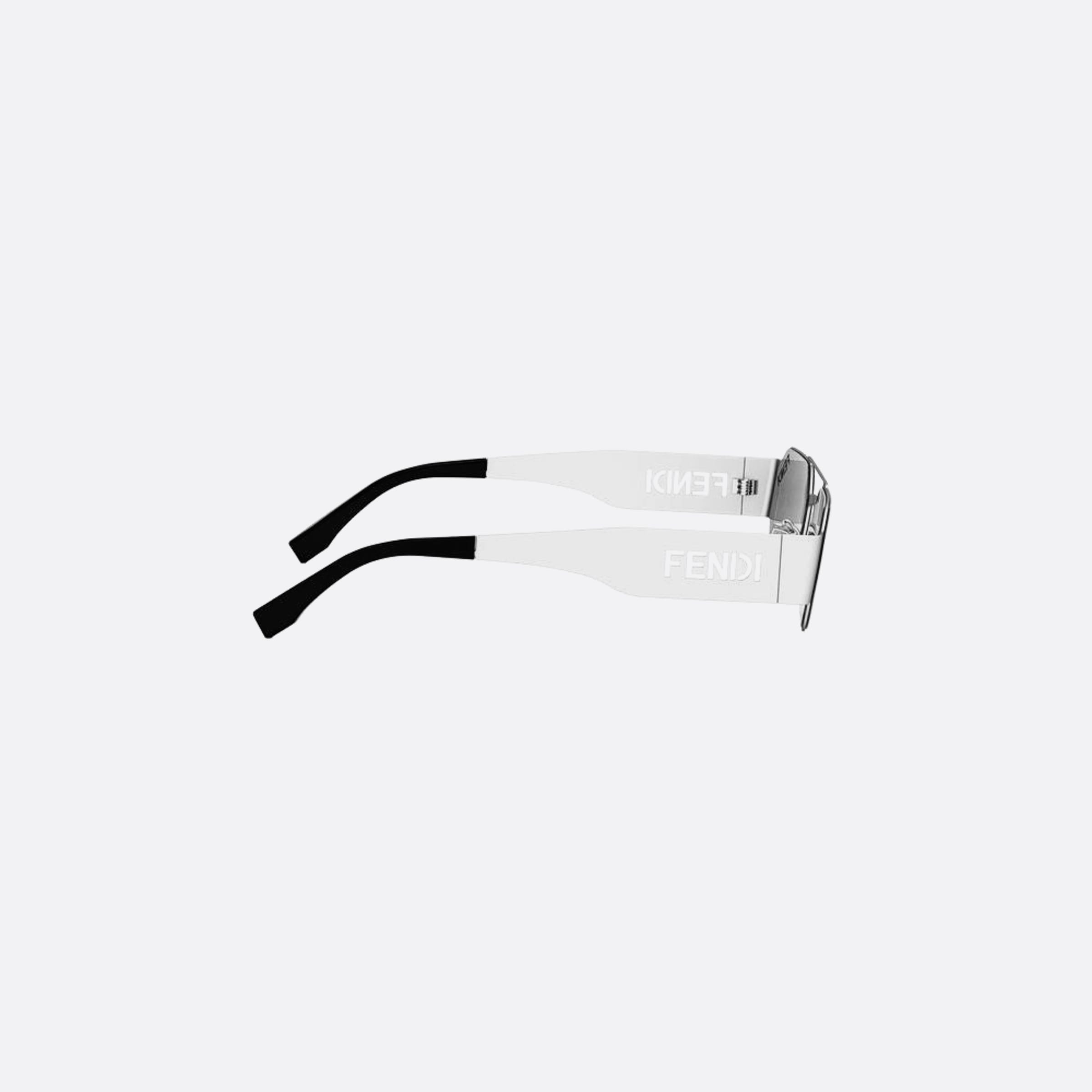 Fendi 55mm Fendi Cut Out 16c Silver Oval Women Sunglasses - Additional Angle