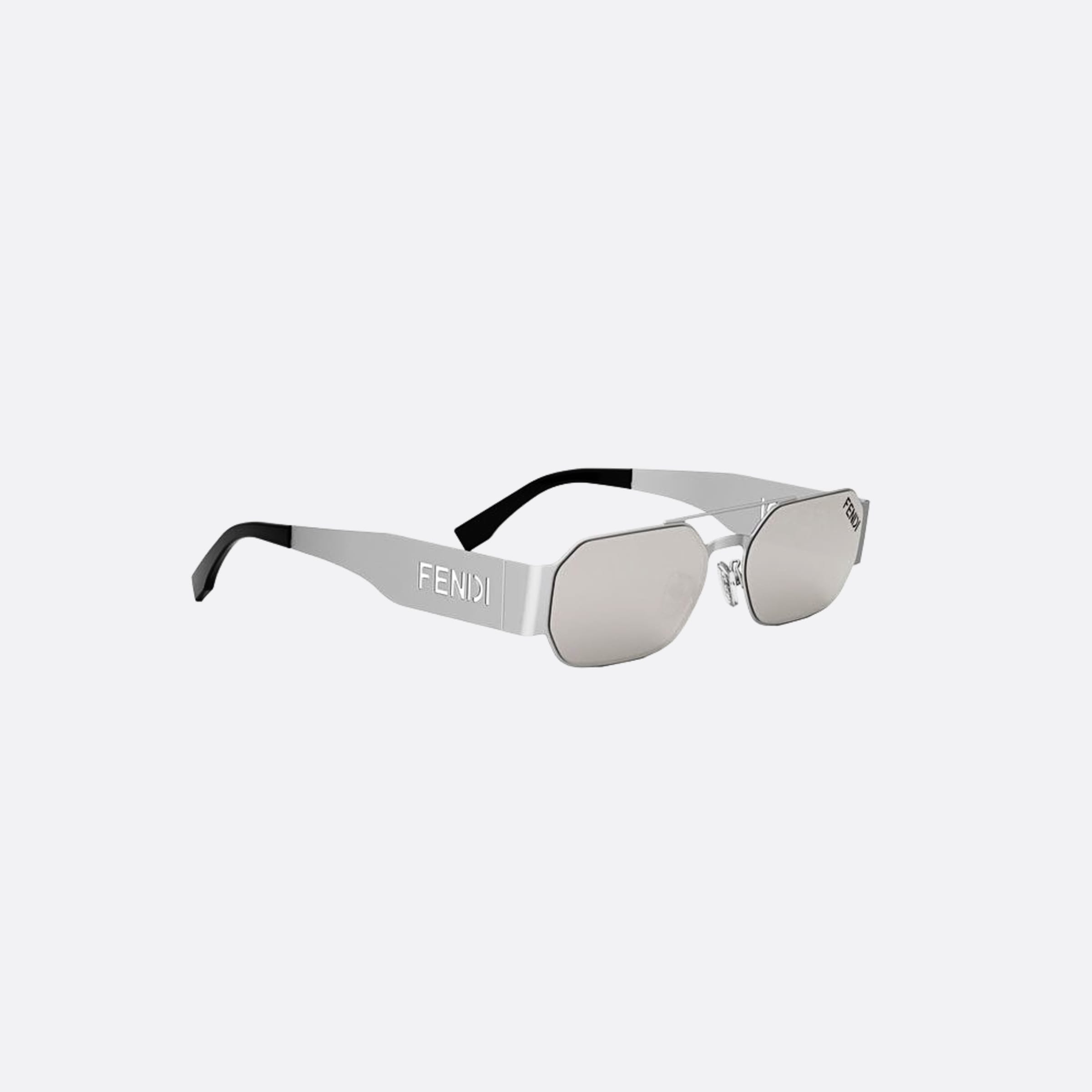 Fendi 55mm Fendi Cut Out 16c Silver Oval Women Sunglasses - Additional Angle