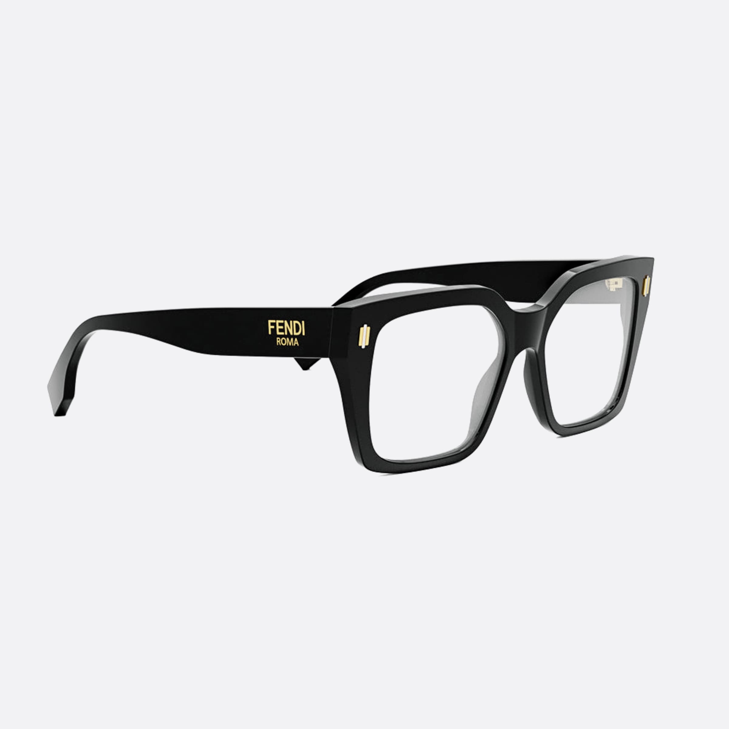 Fendi 53mm Fendi Roma Black Squared Women Eyeglasses - Additional Angle