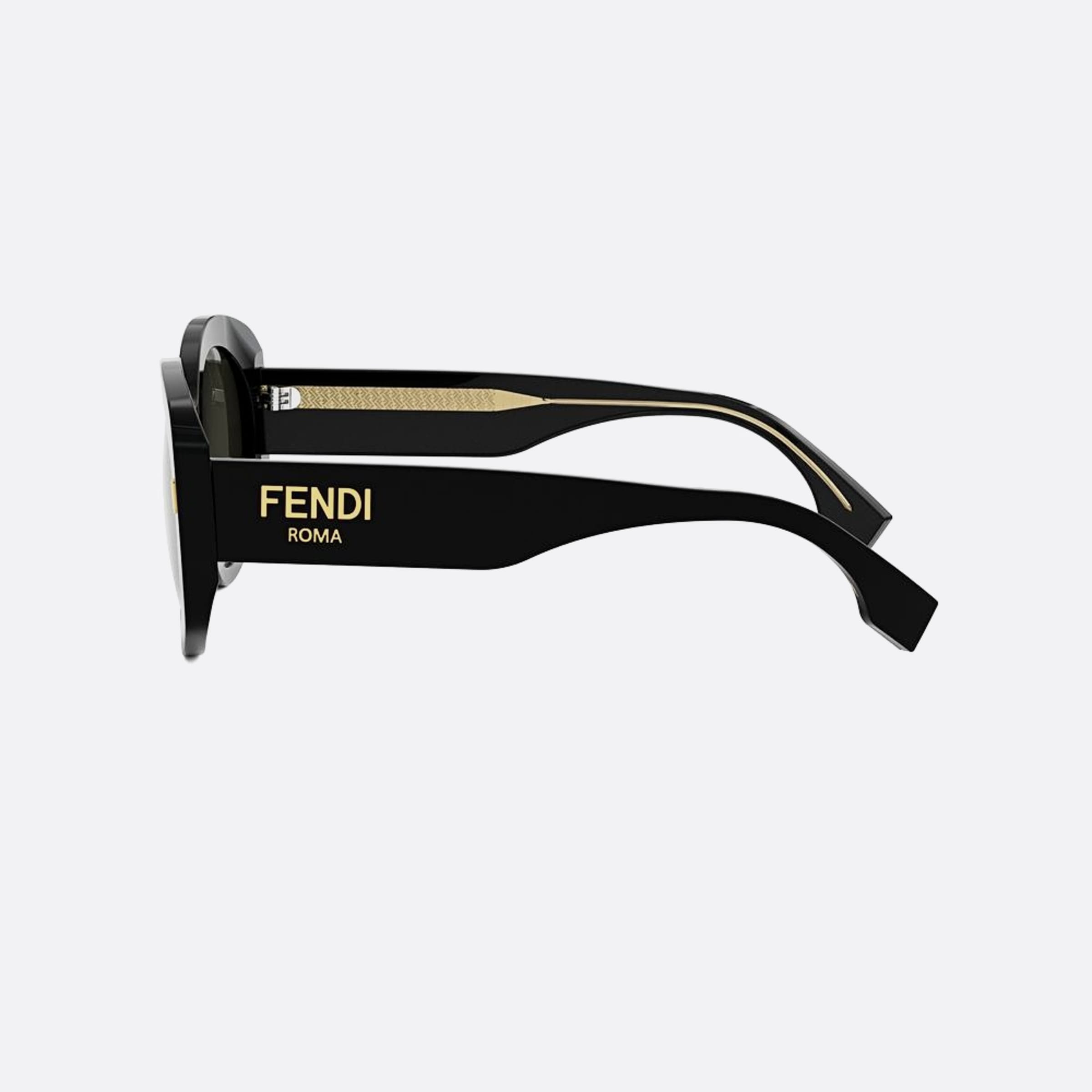 Fendi 51mm Fendi Roma 01a Black Round Women Sunglasses - Detail View