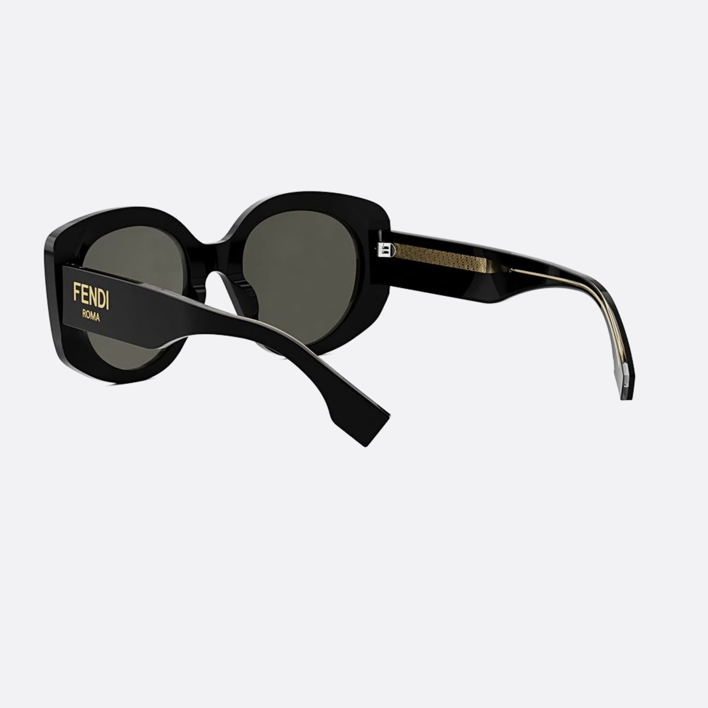 Fendi 51mm Fendi Roma 01a Black Round Women Sunglasses - Lifestyle Shot