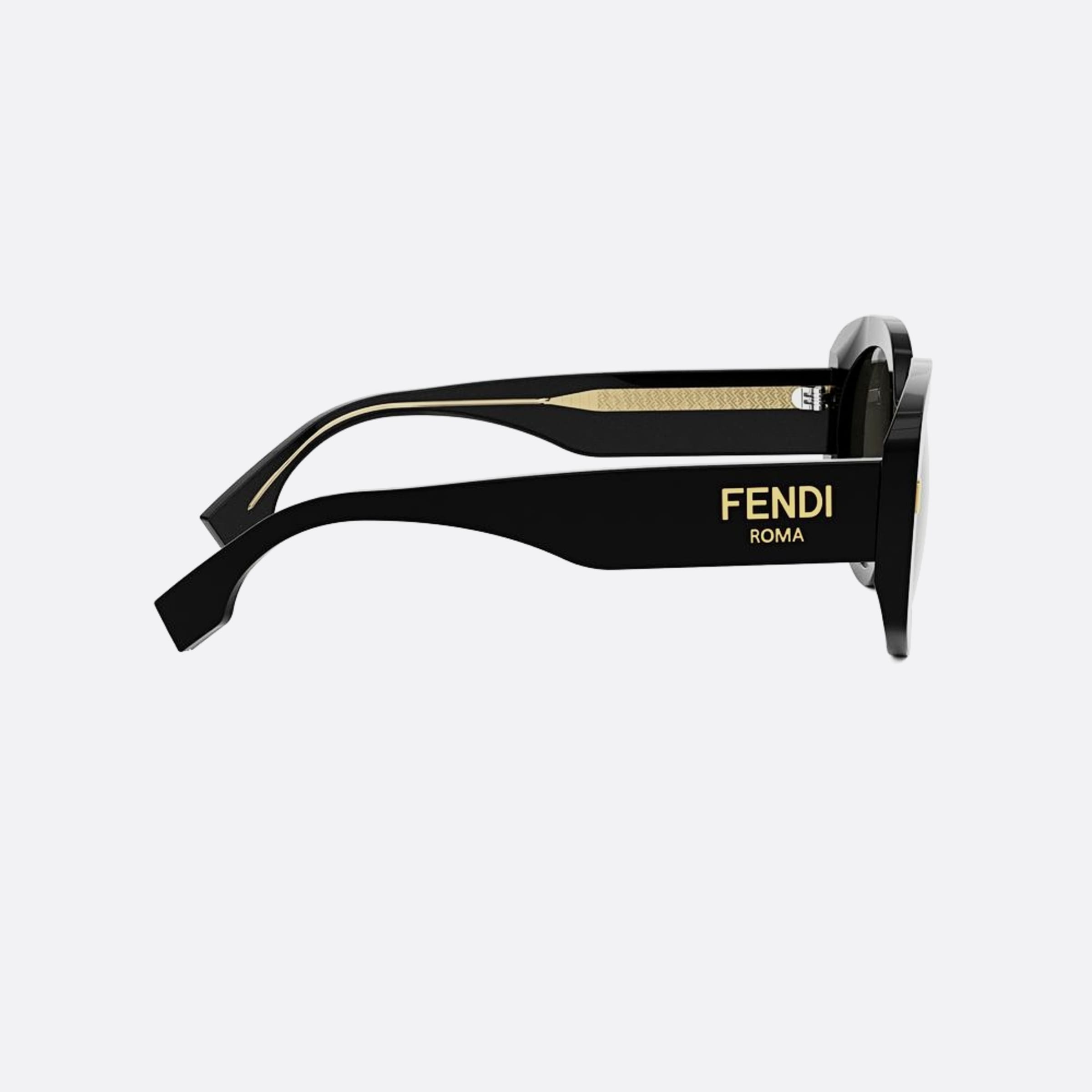 Fendi 51mm Fendi Roma 01a Black Round Women Sunglasses - Additional Angle