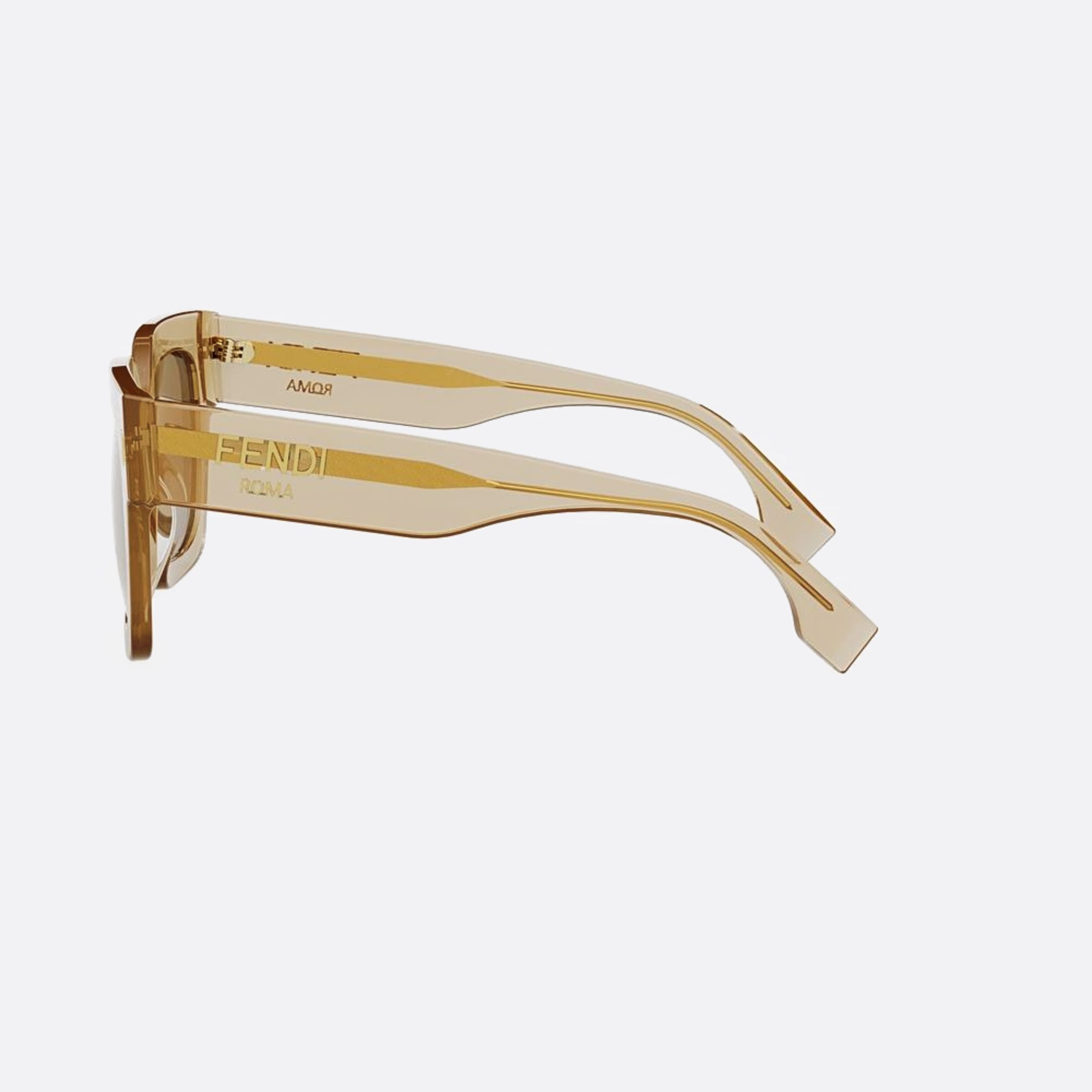 Fendi 50mm Fendi Roma 57e Brown Squared Women Sunglasses - Detail View