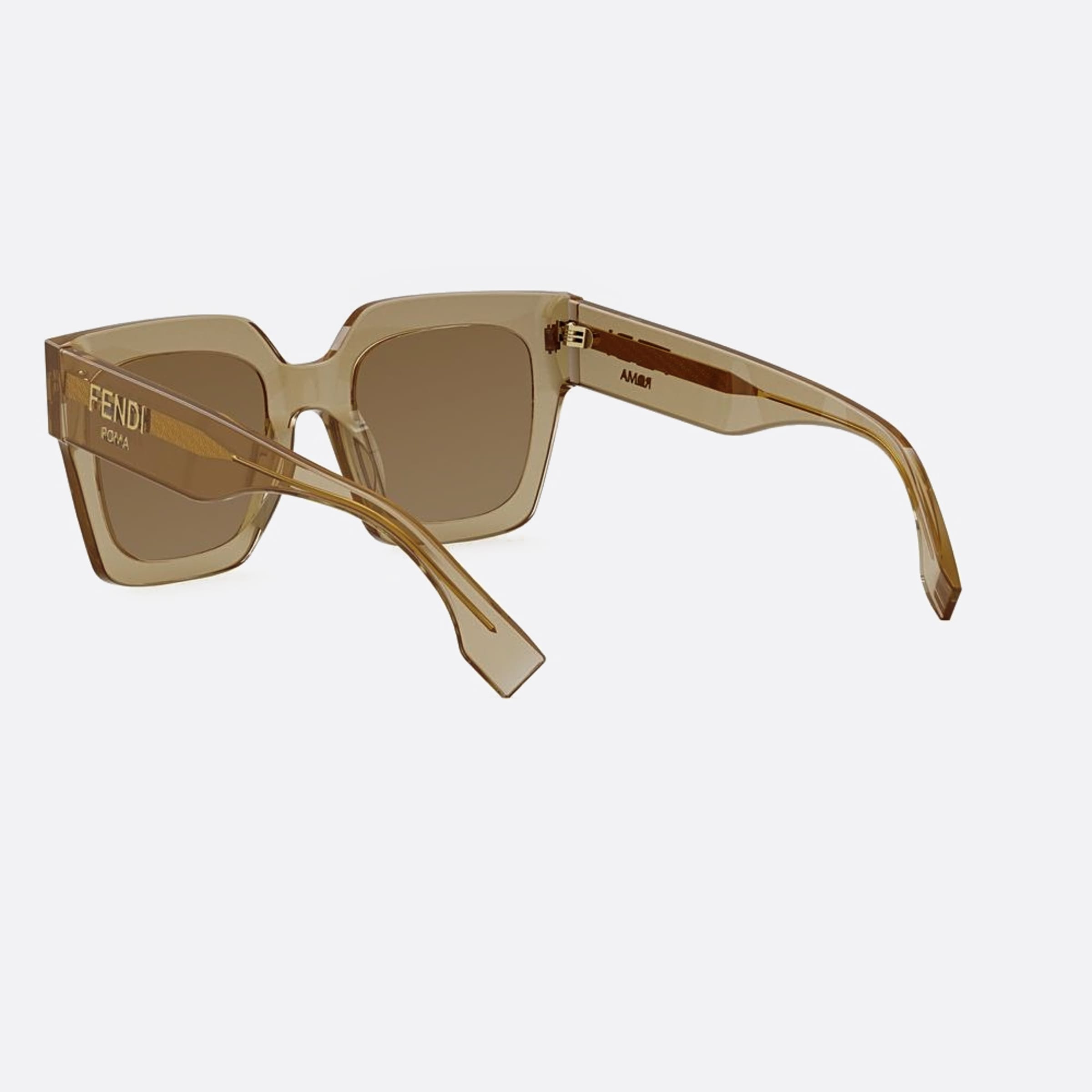 Fendi 50mm Fendi Roma 57e Brown Squared Women Sunglasses - Lifestyle Shot
